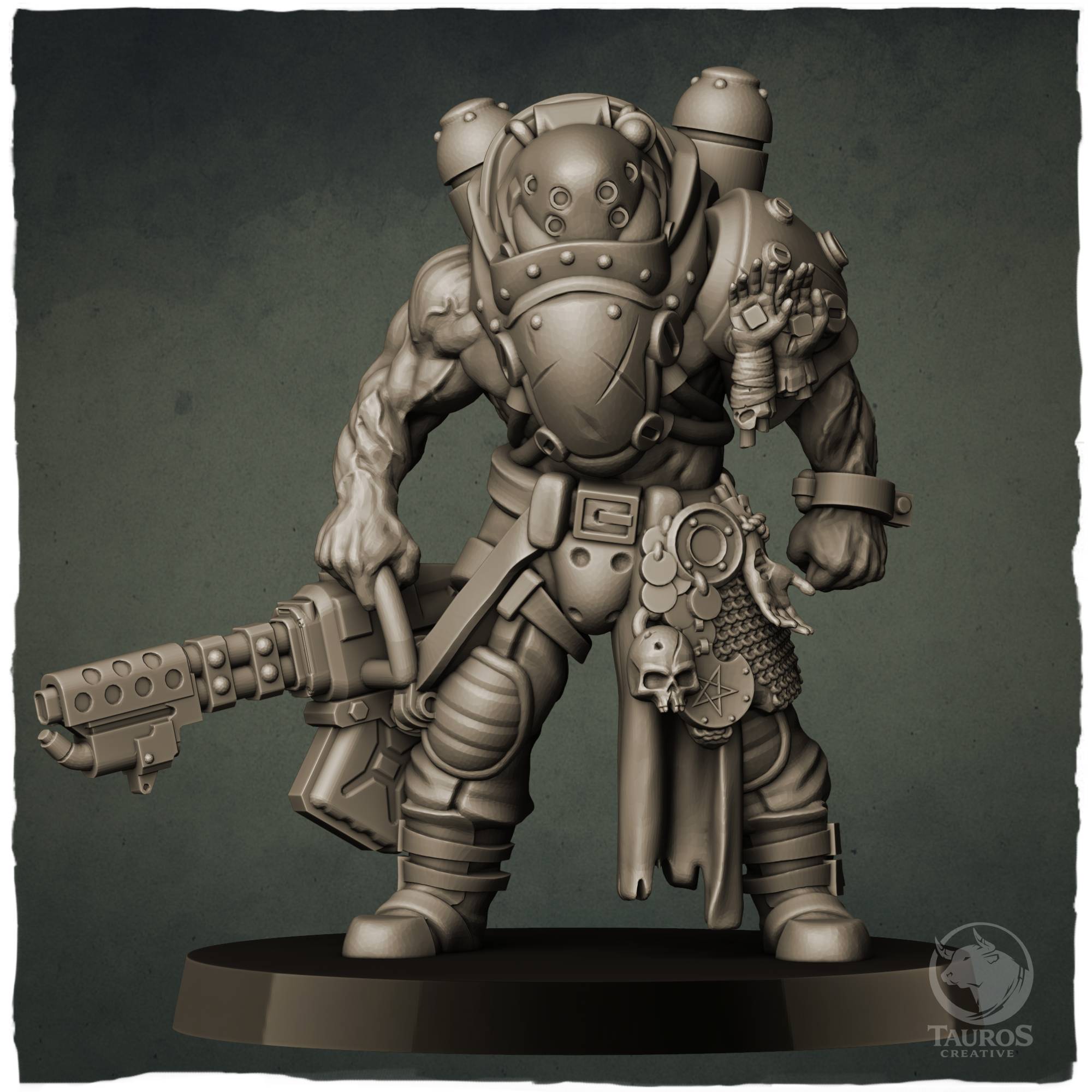 Heavy Infantry (Mchine Gun) — Anointed — Trench Grimdark Warfare by Tauros Creative, is a proxy for Anointed Heavy Infantry, in Heretic Legion.