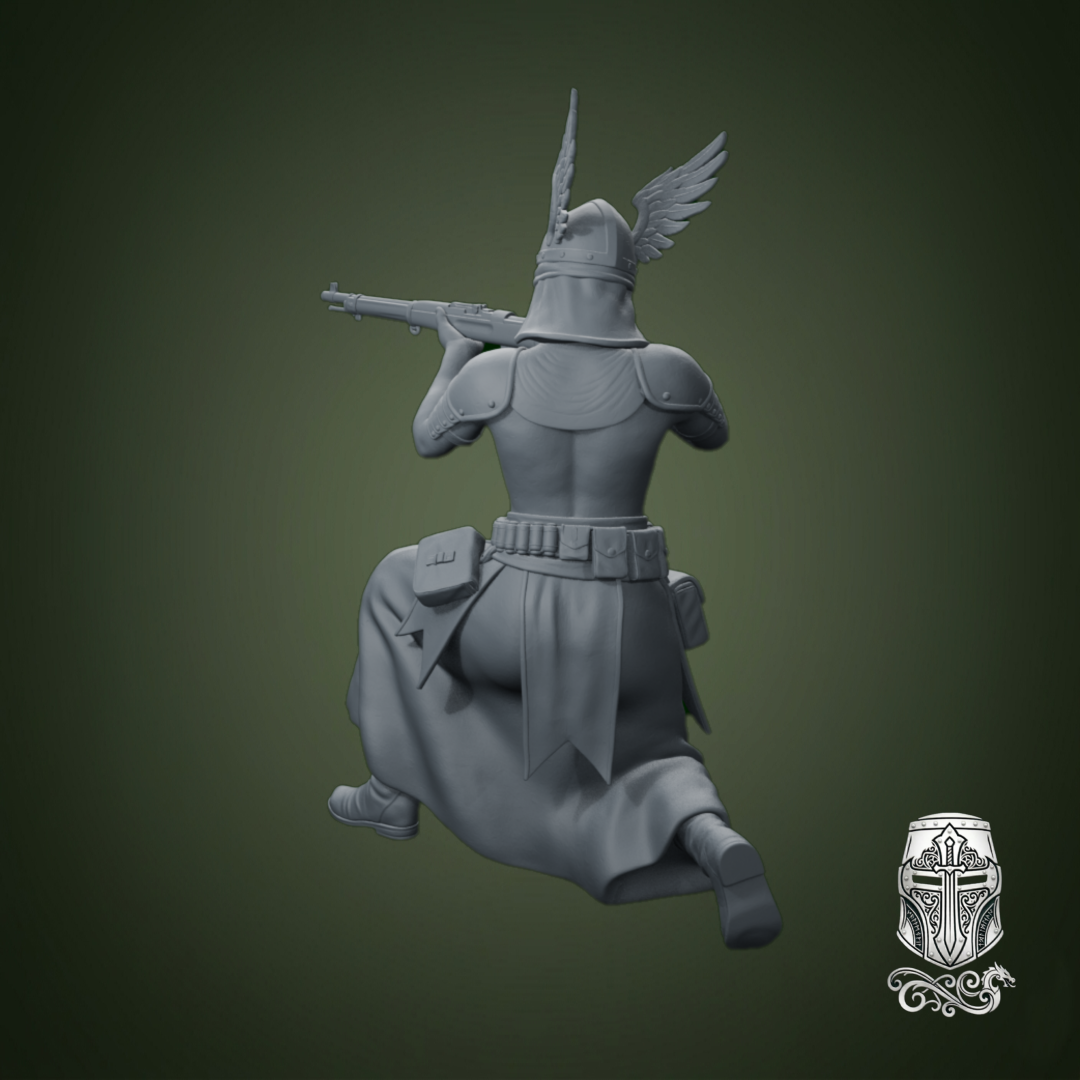 Blind Warrior Nun with Rifle – 32mm Grimdark Miniature for Wargames and RPGs by AlbusMiles - Image 2
