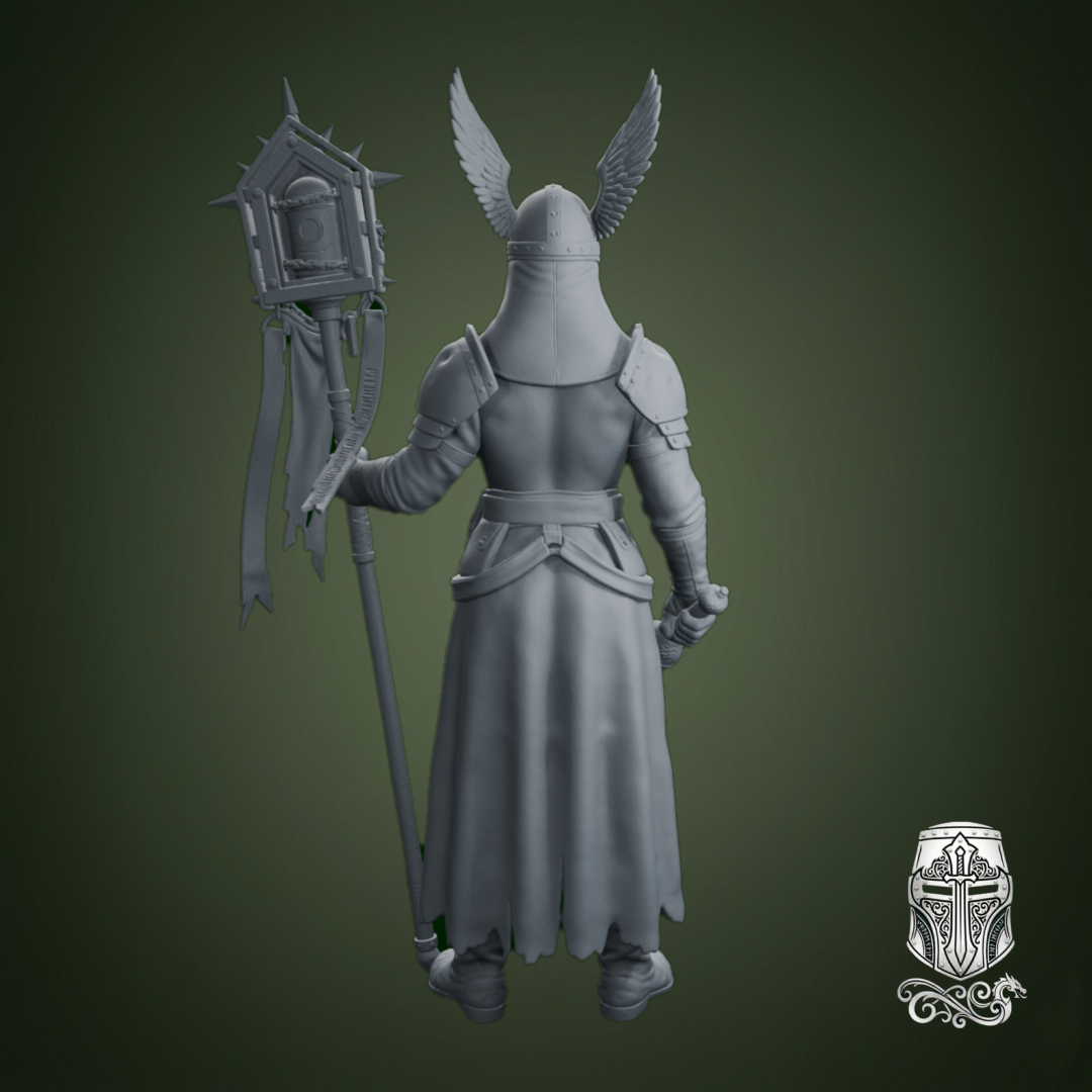 Blind Warrior Nun Standard Bearer – 32mm Grimdark Miniature for Wargames and RPGs by AlbusMiles - Image 2