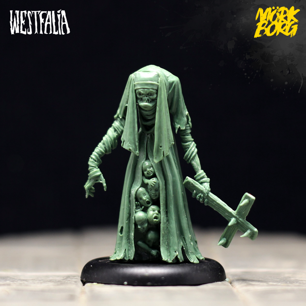 MorkBorg - Rotten Nurse by Westfalia Miniatures, is a proxy for Heretic Chorister, in Heretic Legion.
