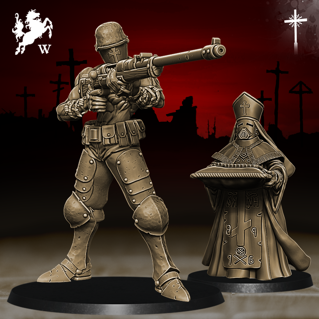Communicants - PzJgr Germany by Westfalia Miniatures, is a proxy for Communicant Anti-Tank Hunter, in Trench Pilgrims.