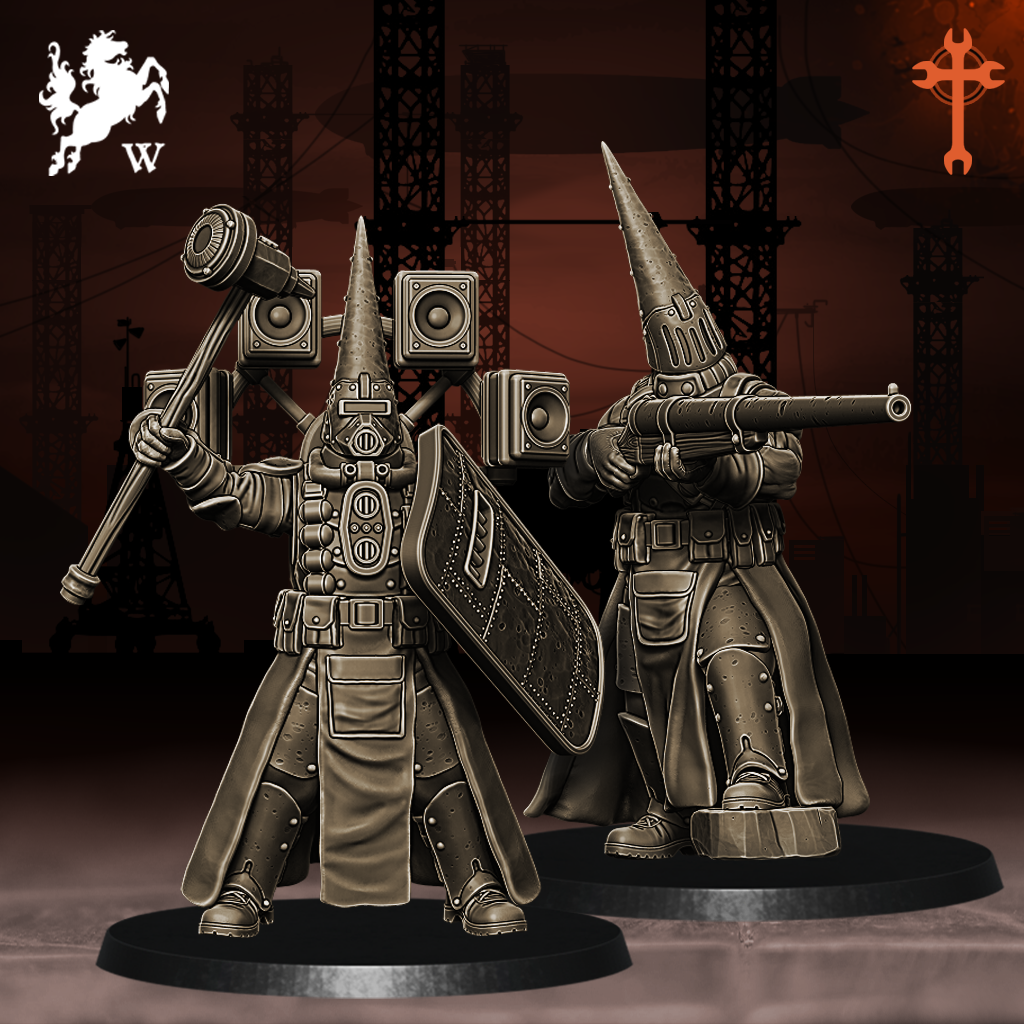 Engineers - Leaders 2 by Westfalia Miniatures, is a proxy for Trench Pilgrim, War Prophet, in Trench Pilgrims.