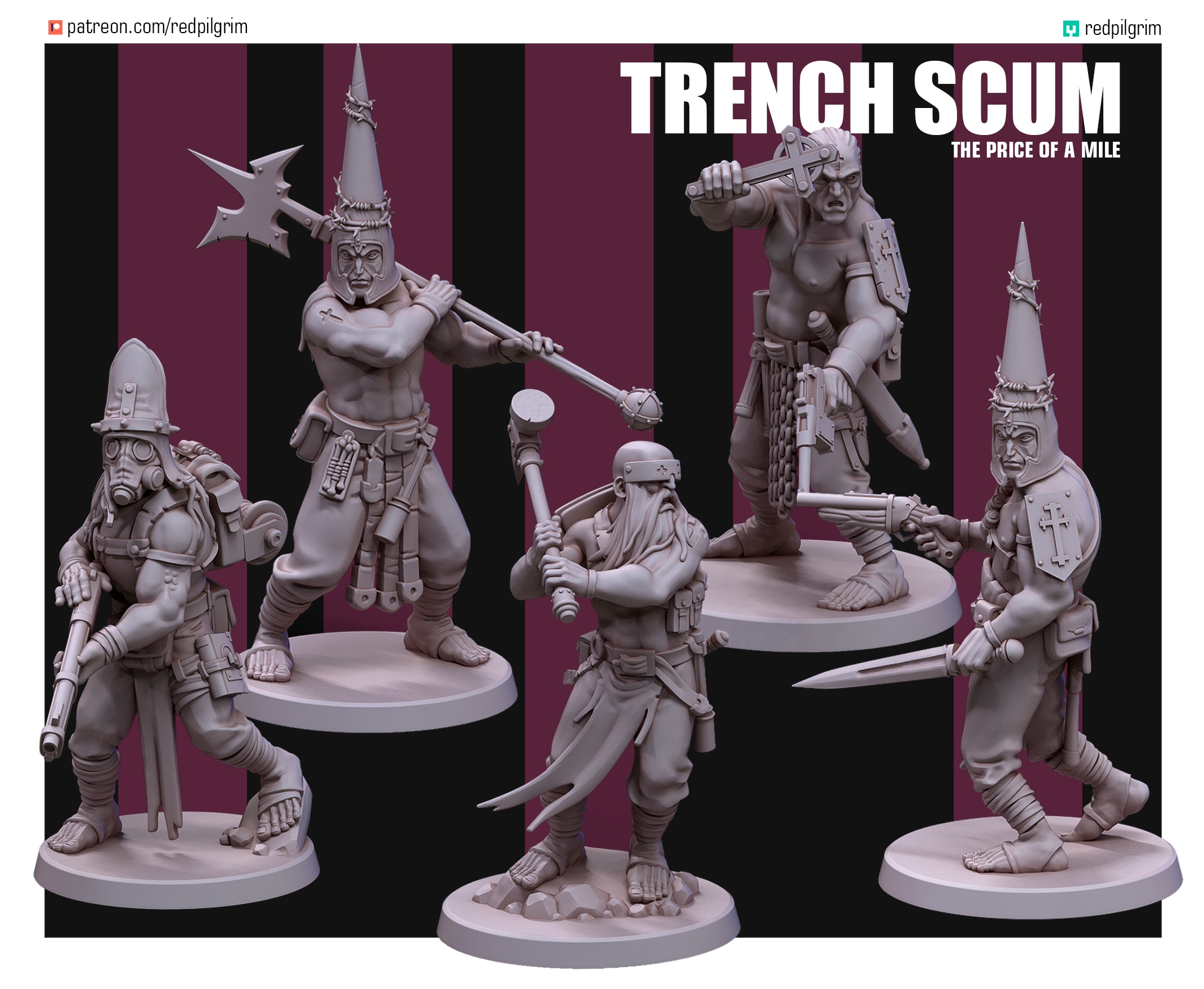 TRENCH SCUM by RedPilgrim, is a proxy for Trench Crusade models, in Trench Crusade factions.