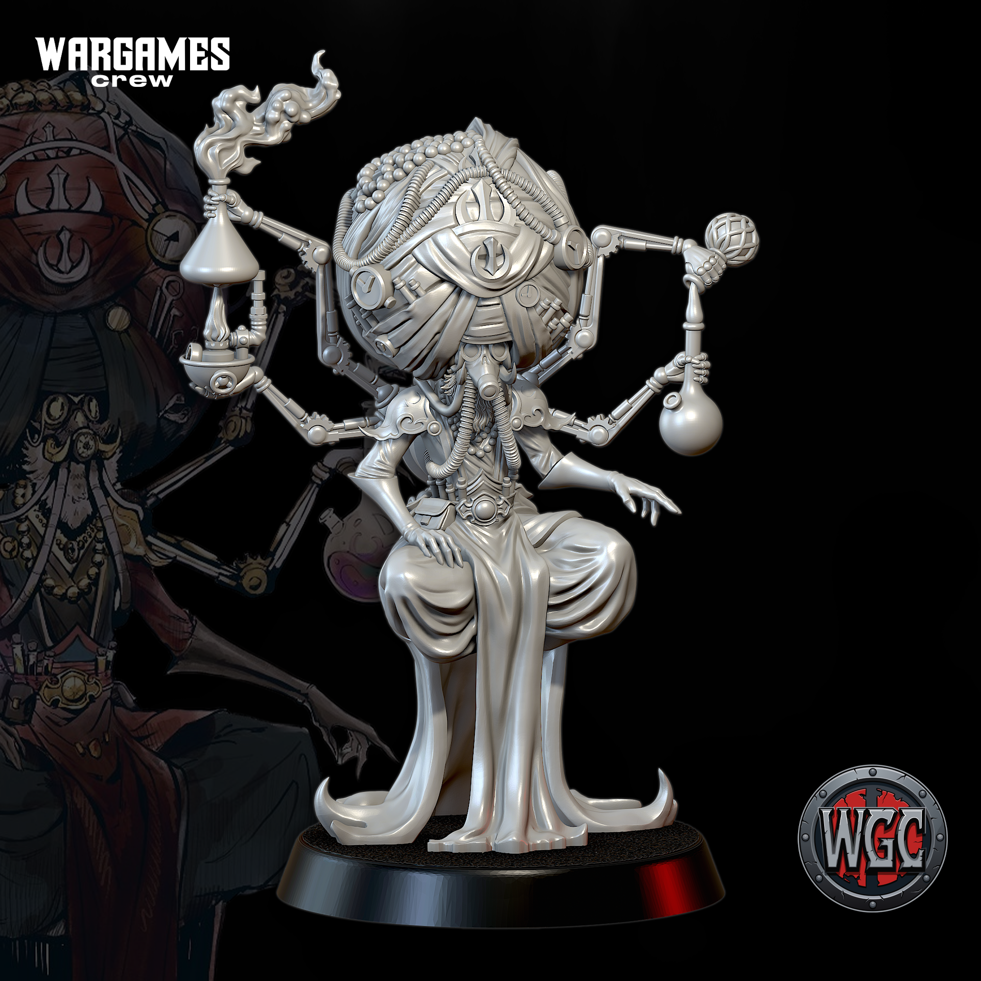 Many-Armed Sage (Alchemist) by WargamesCrew, is a proxy for Jabirian Alchemist, in Iron Sultanate.