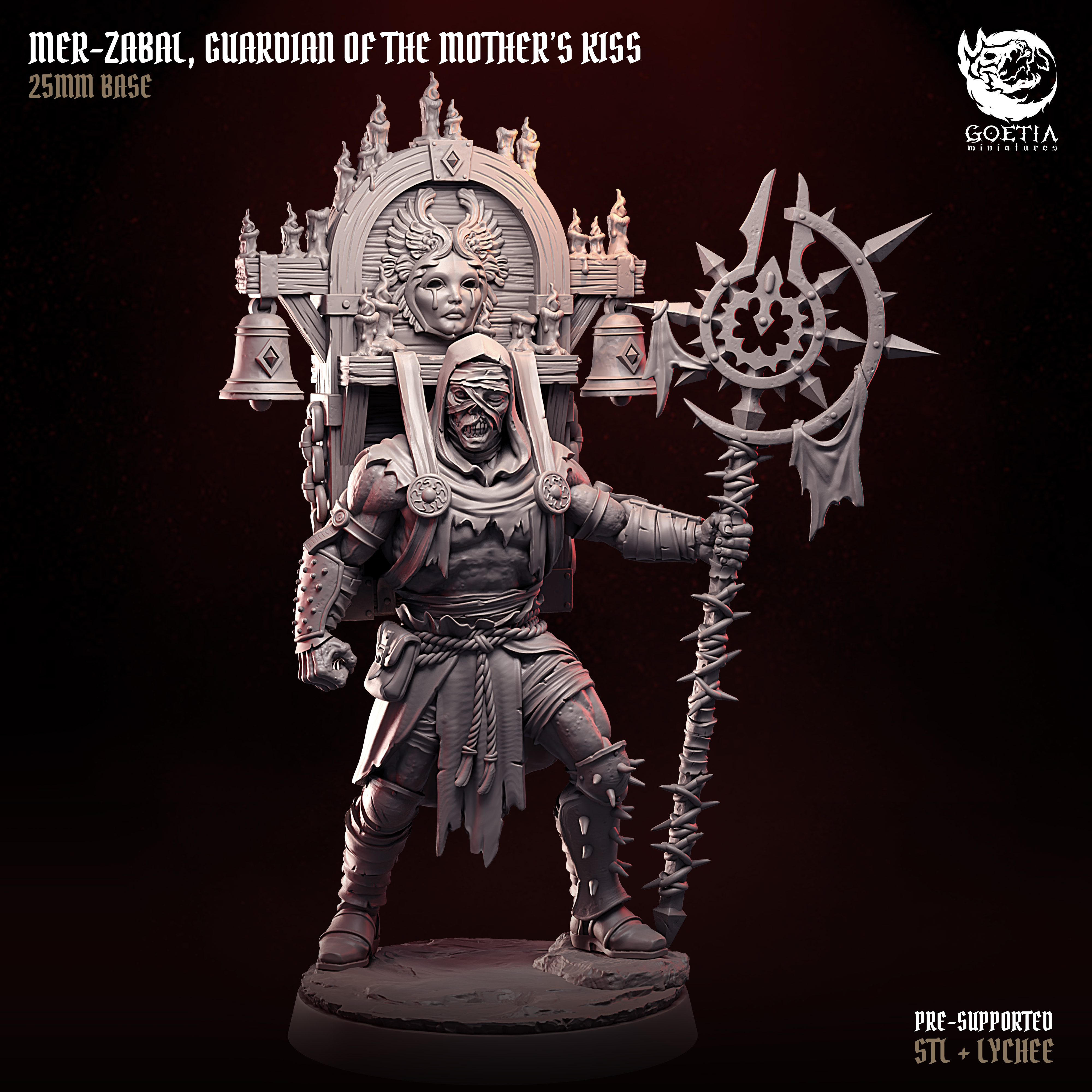 Mer-Zabal, Guardian of the Mother's Kiss | The Ivreanate by Goetia Miniatures, is a proxy for Communicant, Corpse Guard, in Cult of the Black Grail, Trench Pilgrims.