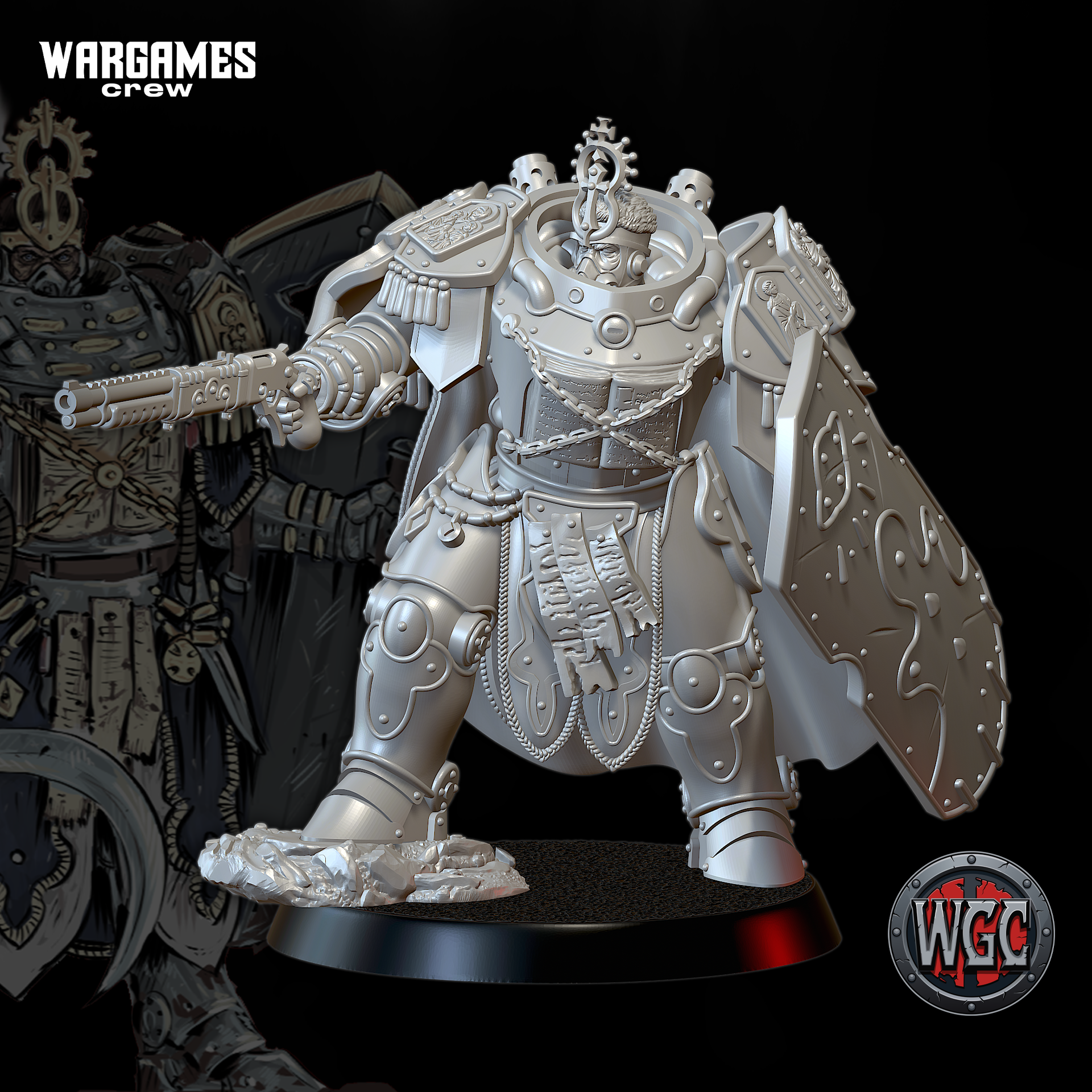 Chewa War-Priest in Heavy Lionheart Armor by WargamesCrew, is a proxy for Holy Warrior, Trench Cleric, in The Principality of New Antioch.