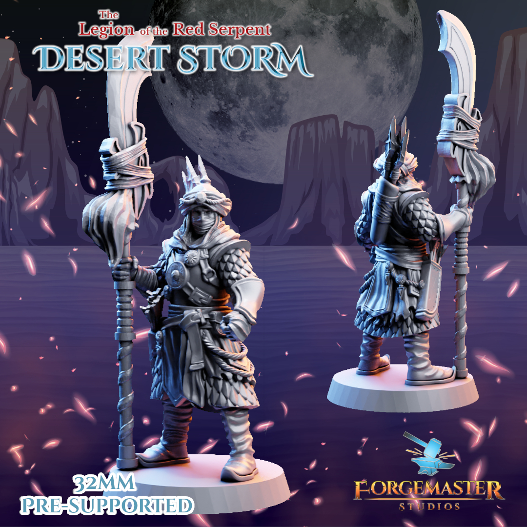 Desert Polearm  Warriors - Desert Shadow Polearm Poses by Forgemaster Studios - Image 3