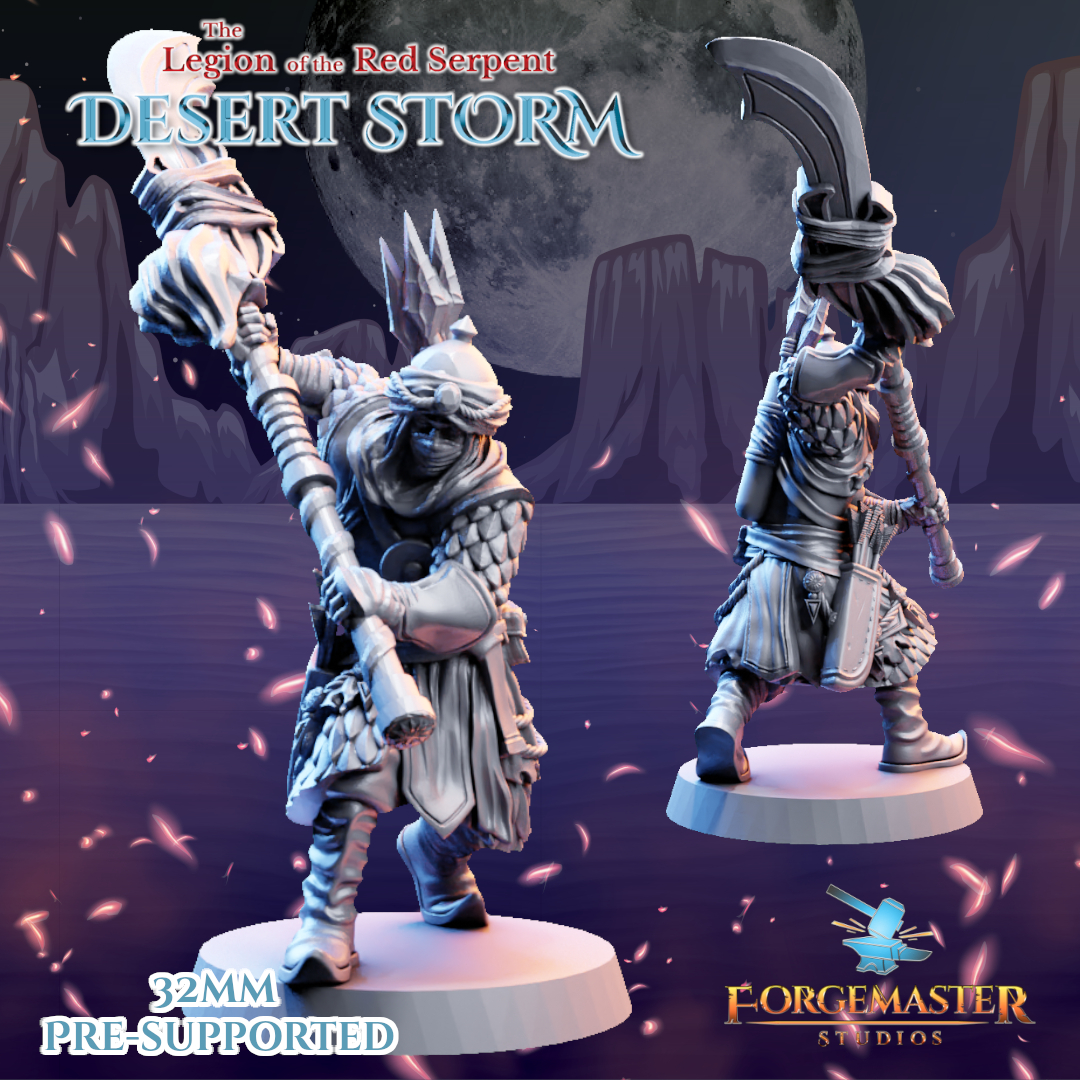 Desert Polearm  Warriors - Desert Shadow Polearm Poses by Forgemaster Studios - Image 5