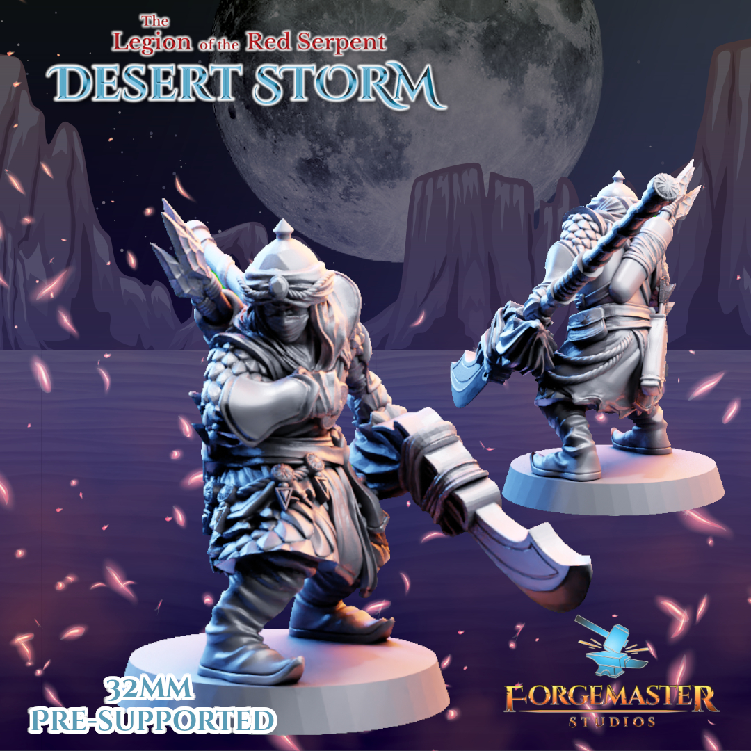 Desert Polearm  Warriors - Desert Shadow Polearm Poses by Forgemaster Studios - Image 4