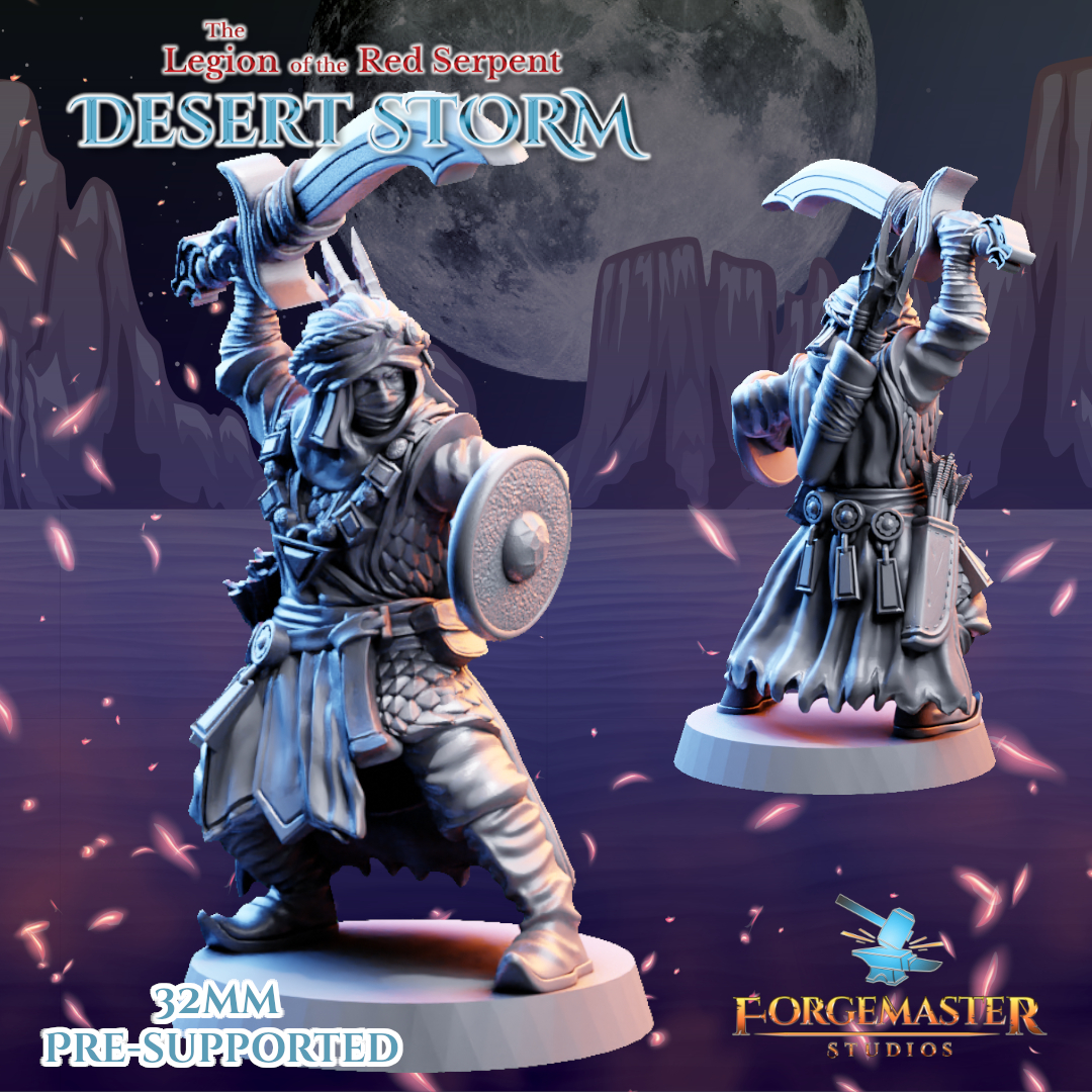 Desert Sword Warriors - Desert Shadow Sword Poses by Forgemaster Studios - Image 4