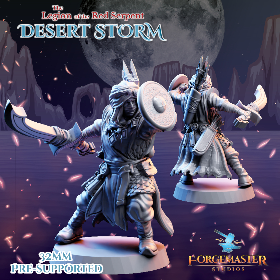 Desert Sword Warriors - Desert Shadow Sword Poses by Forgemaster Studios - Image 5
