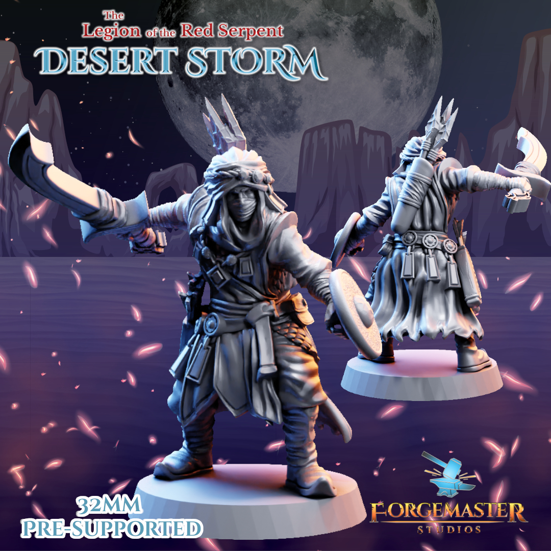 Desert Sword Warriors - Desert Shadow Sword Poses by Forgemaster Studios - Image 2