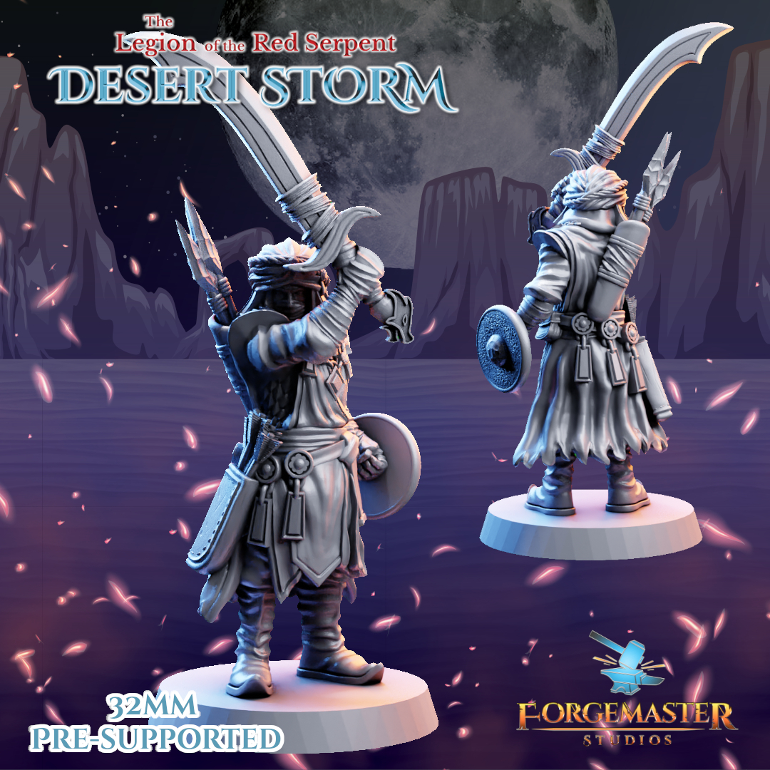 Desert Sword Warriors - Desert Shadow Sword Poses by Forgemaster Studios - Image 3
