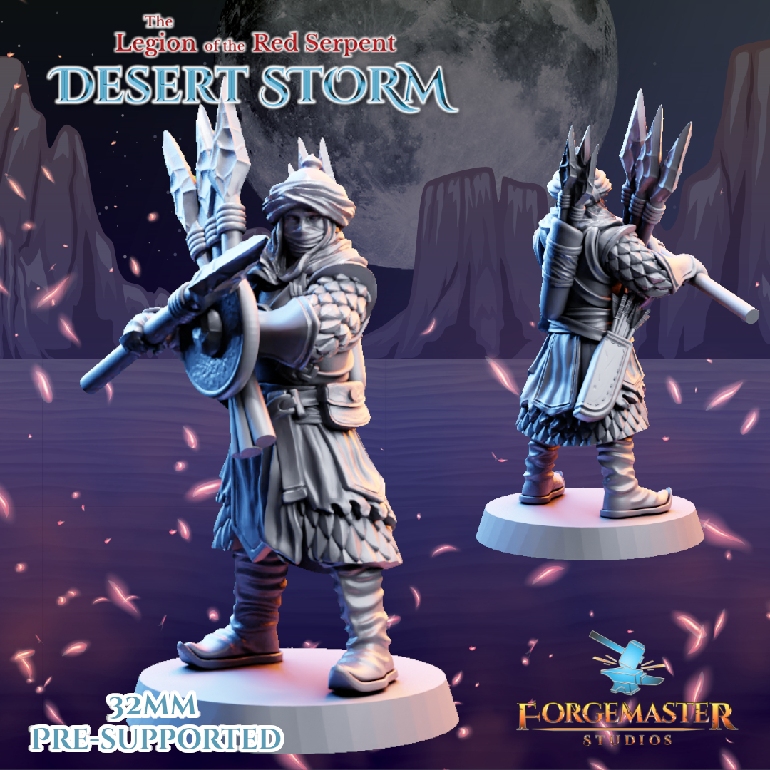 Desert Spear Warriors - Desert Shadow Spear Poses by Forgemaster Studios - Image 4