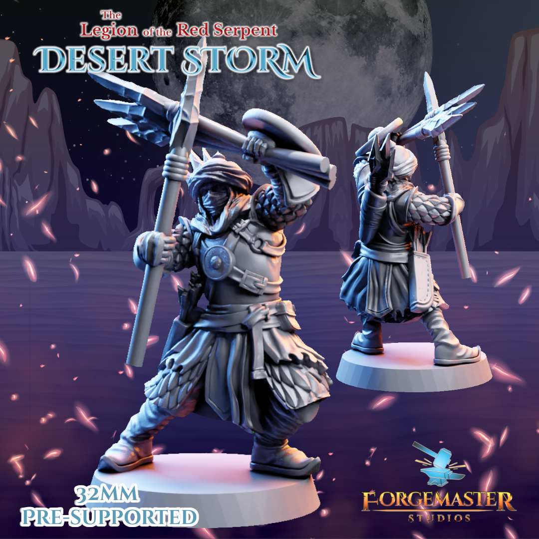 Desert Spear Warriors - Desert Shadow Spear Poses by Forgemaster Studios - Image 2