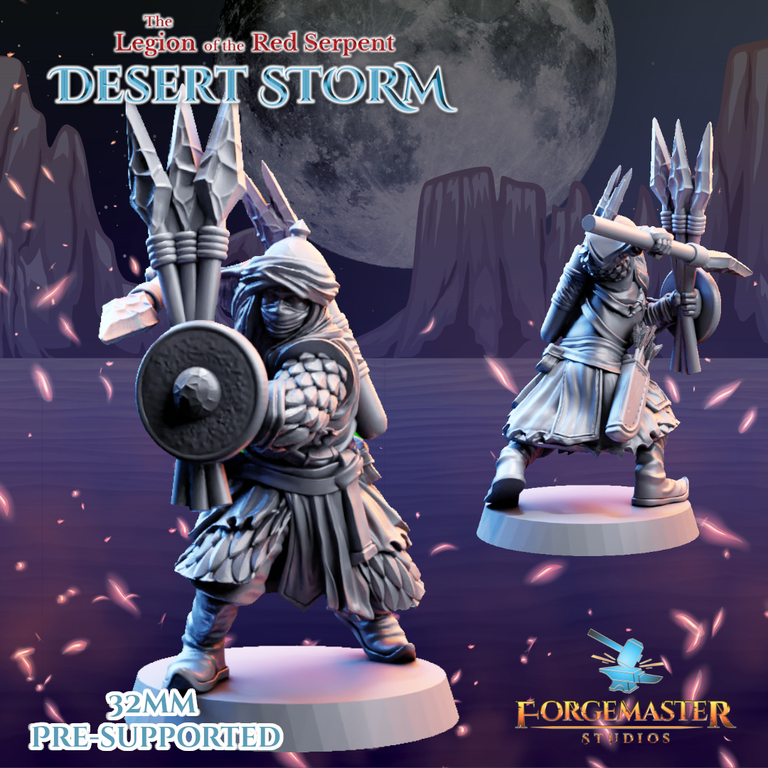 Desert Spear Warriors - Desert Shadow Spear Poses by Forgemaster Studios - Image 3