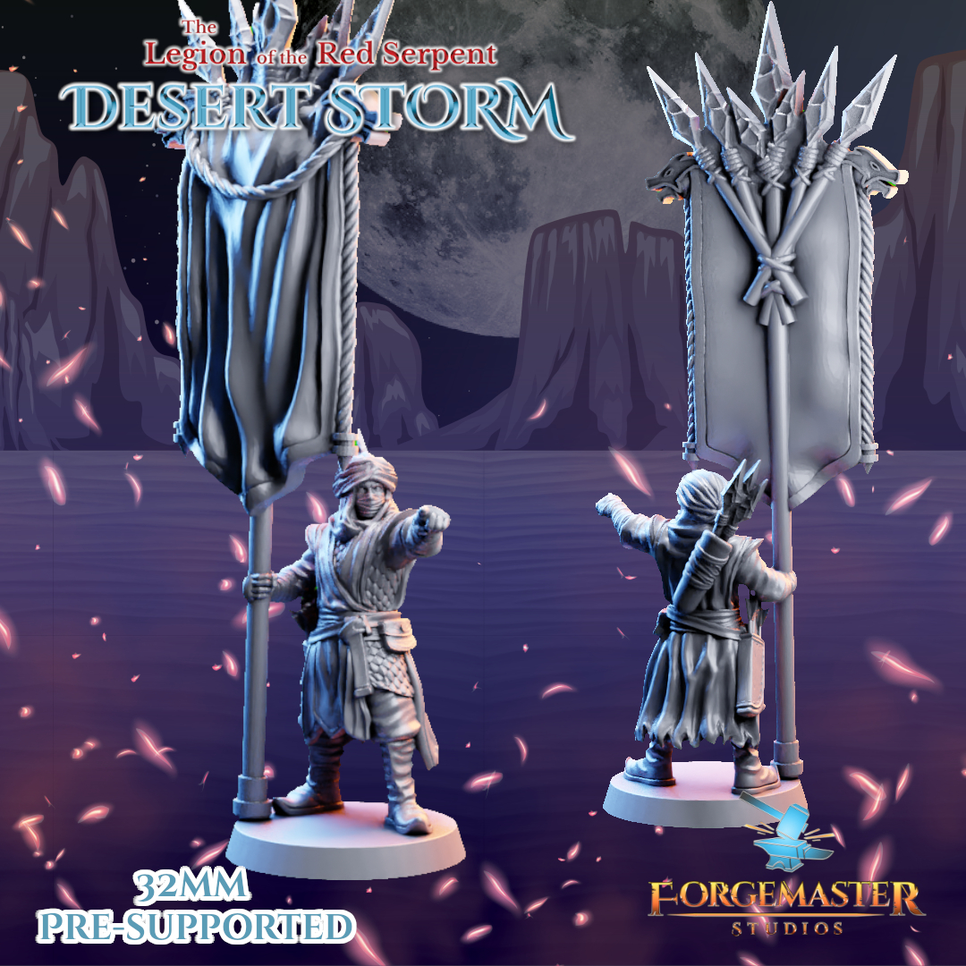 Desert Banner Warriors - Desert Shadow Banner Poses by Forgemaster Studios - Image 2