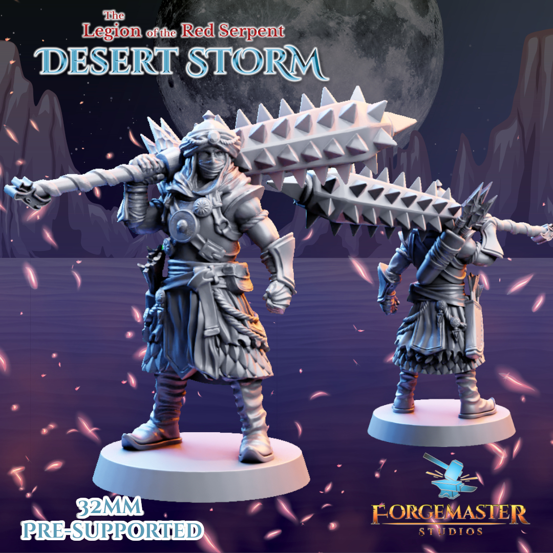 Desert Greatclub Warriors - Desert Shadow Greatclub Poses by Forgemaster Studios - Image 4