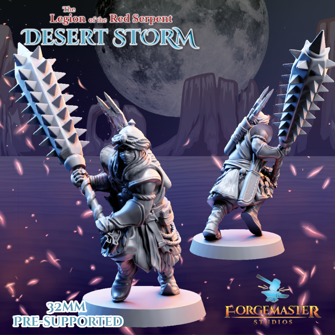 Desert Greatclub Warriors - Desert Shadow Greatclub Poses by Forgemaster Studios - Image 5