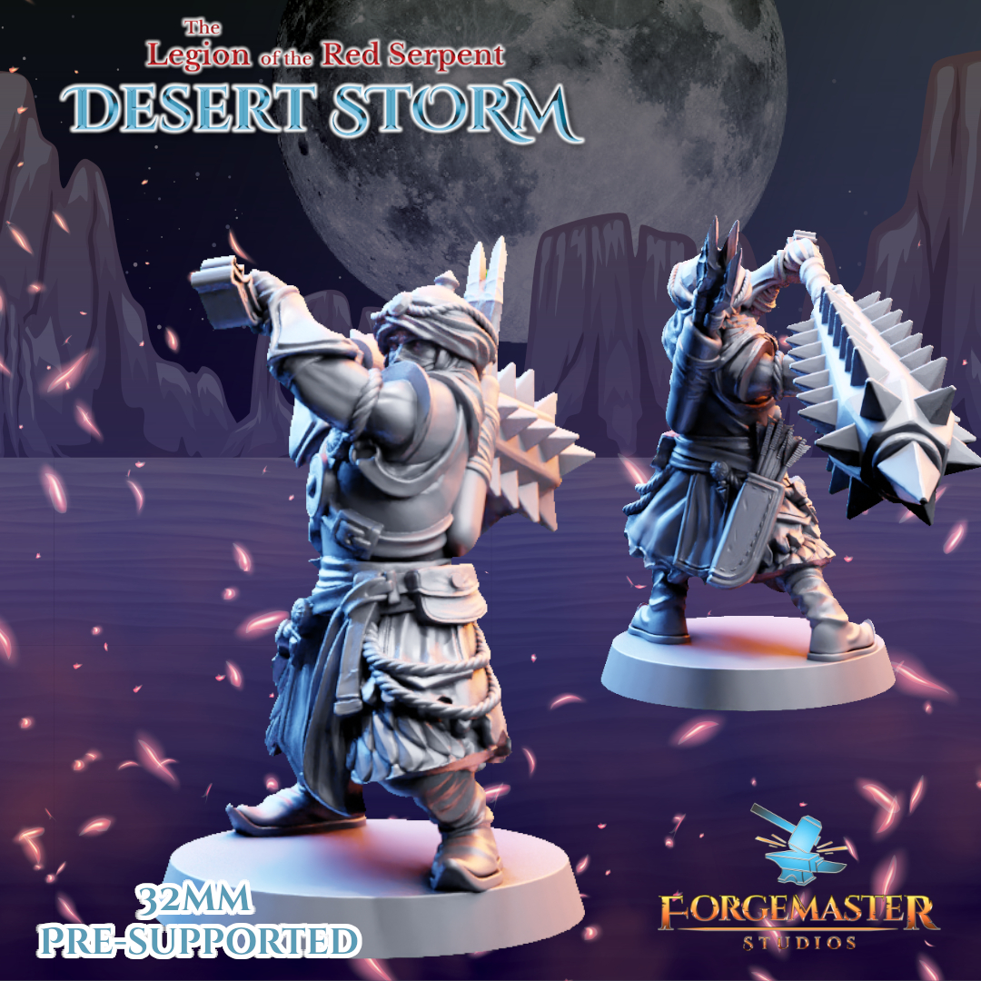 Desert Greatclub Warriors - Desert Shadow Greatclub Poses by Forgemaster Studios - Image 2