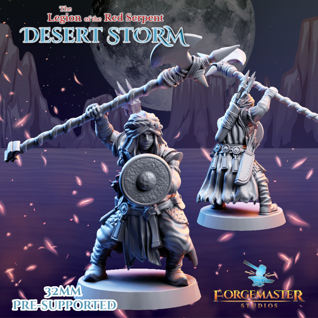 Desert Halberd Warriors - Desert Shadow Halberd Poses by Forgemaster Studios - Image 2