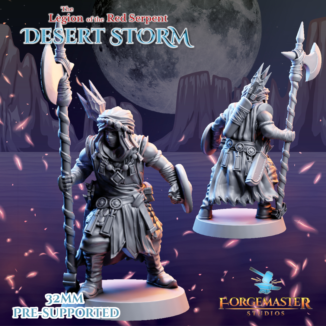 Desert Halberd Warriors - Desert Shadow Halberd Poses by Forgemaster Studios - Image 5