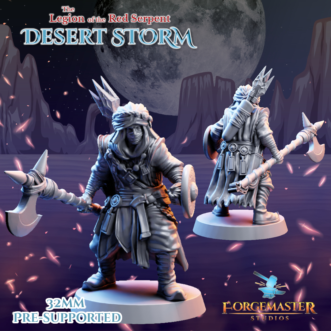 Desert Halberd Warriors - Desert Shadow Halberd Poses by Forgemaster Studios - Image 3
