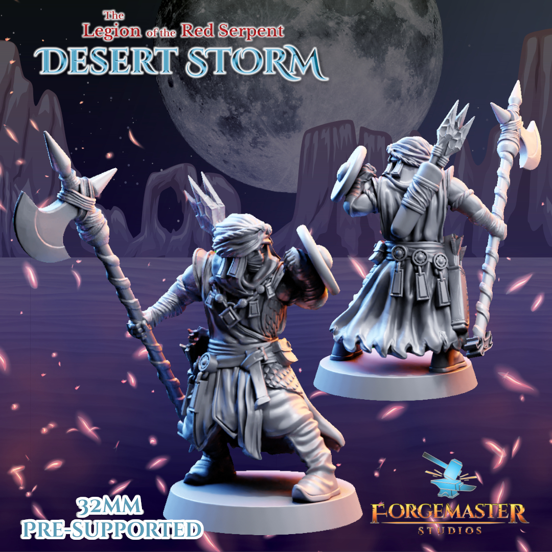 Desert Halberd Warriors - Desert Shadow Halberd Poses by Forgemaster Studios - Image 4