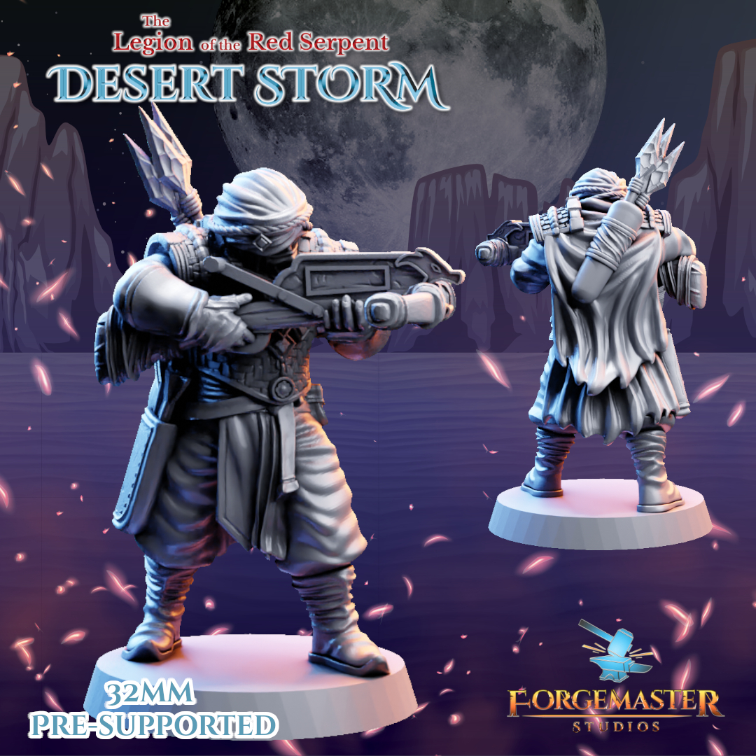 Desert Crossbow  Warriors - Desert Shadow Crossbow Poses by 42studio - Image 4