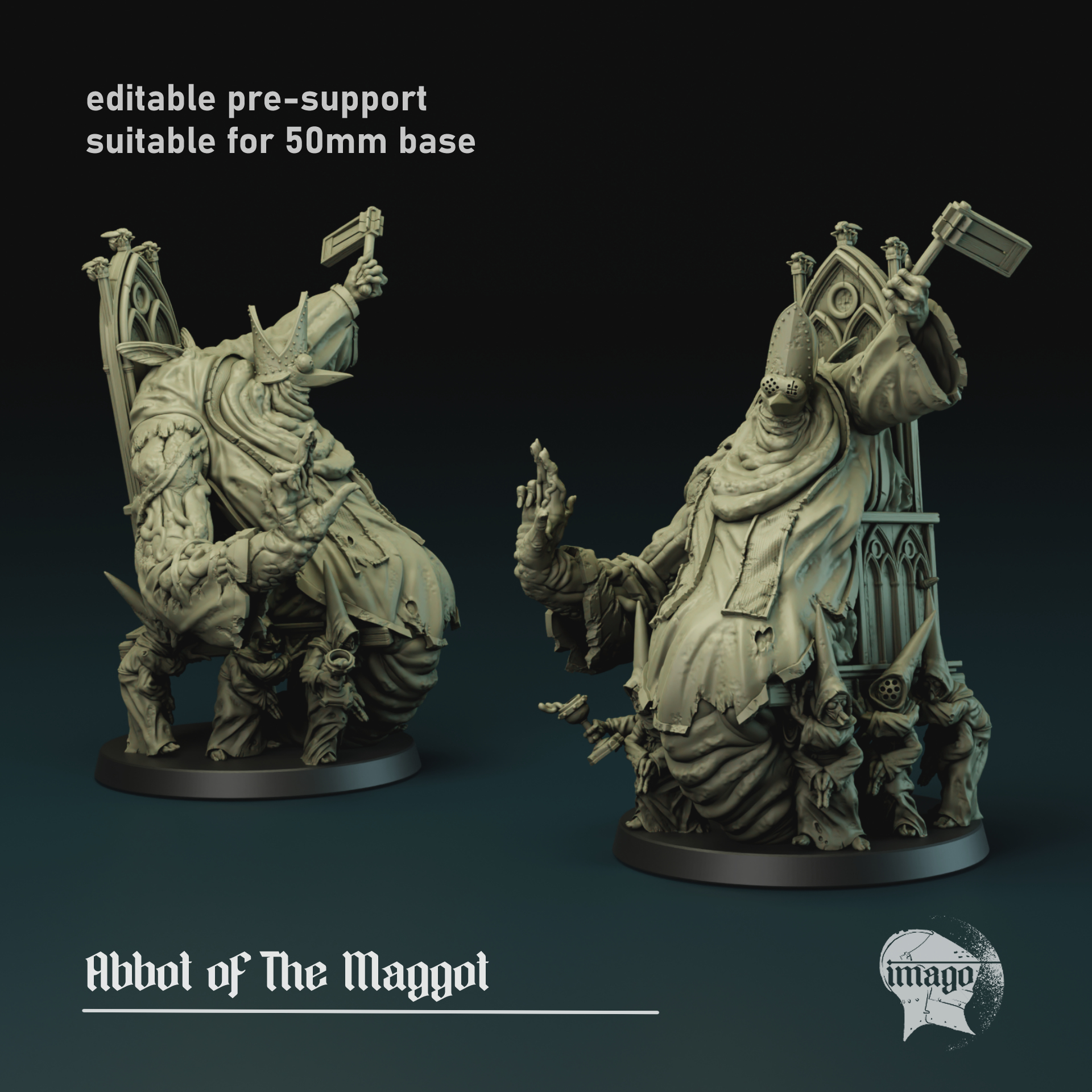 Abbot of the Maggot by Imago Miniatures, is a proxy for Lord of Tumors, Praetor, in Court of the Seven Headed Serpent, Cult of the Black Grail.