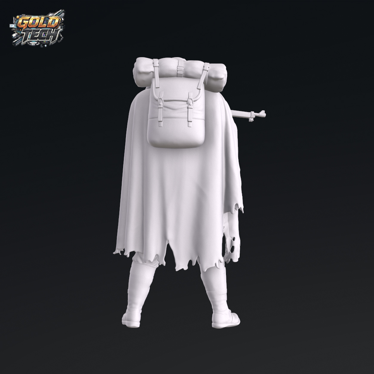 Assault Trooper Einmal - Dark Trench Mesa STL Miniature (120mm & 32mm) by GoldTech - Image 5