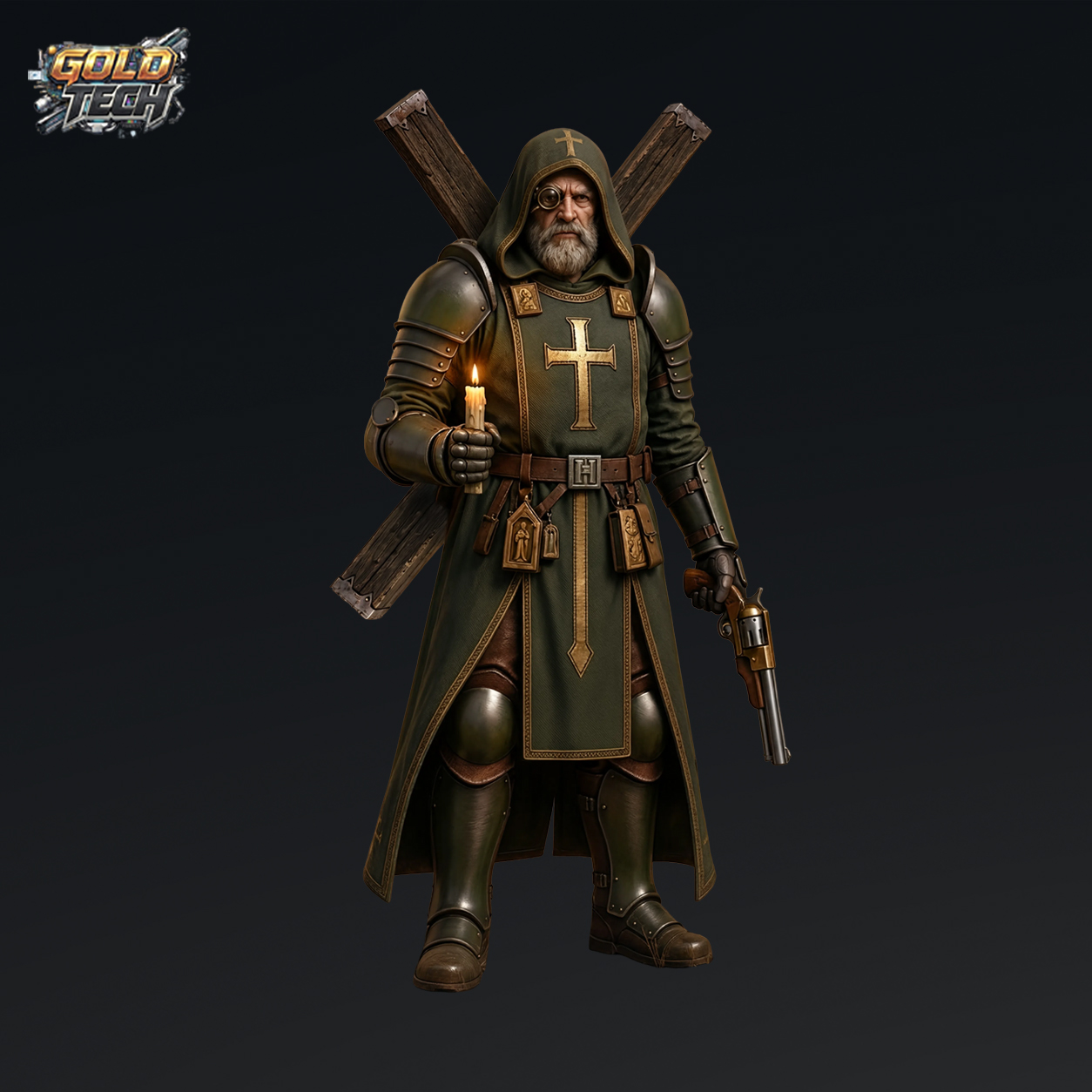 Saint Loss - Dark Trench Mesa Holy Warrior STL (120mm & 32mm) by GoldTech - Image 3