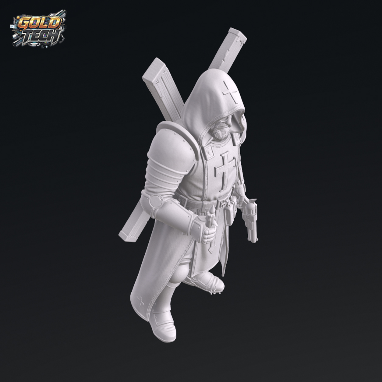 Saint Loss - Dark Trench Mesa Holy Warrior STL (120mm & 32mm) by GoldTech - Image 4
