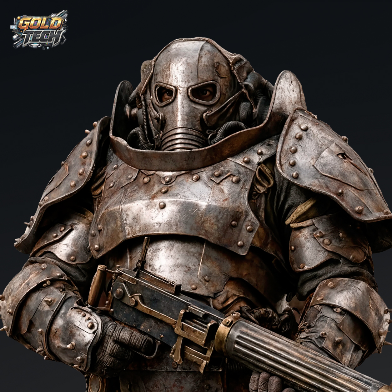 Heavy Ironbull - Dark Trench Mesa Heavy Gunner STL (120mm & 32mm) by GoldTech, is a proxy for Mechanised Heavy Infantry, in The Principality of New Antioch.