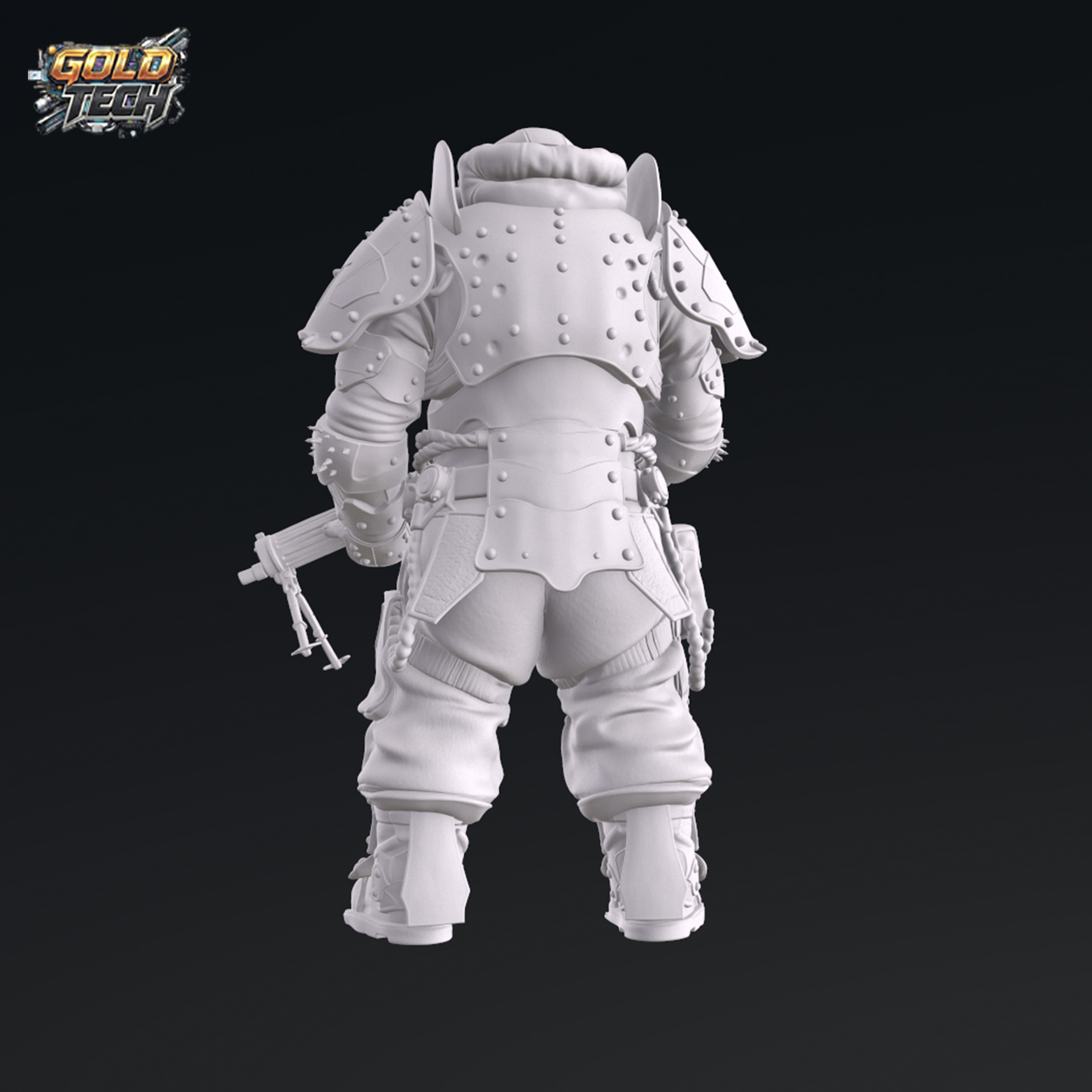Heavy Ironbull - Dark Trench Mesa Heavy Gunner STL (120mm & 32mm) by GoldTech - Image 5