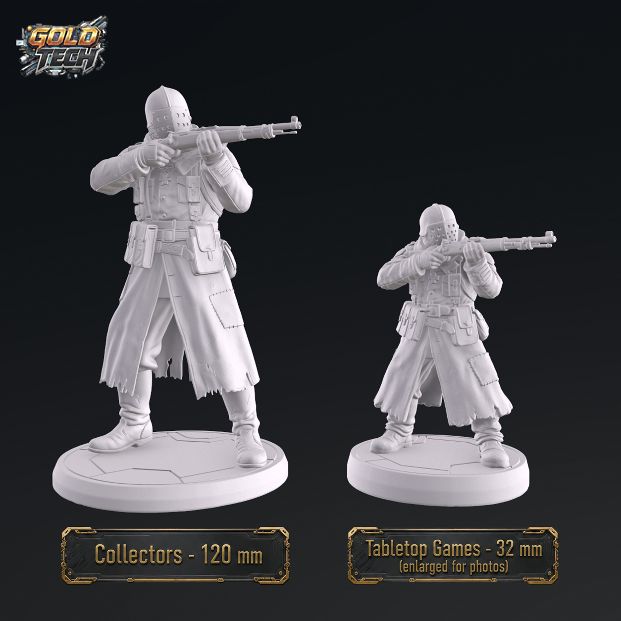 Lieutenant Shotmare - Dark Trench Mesa Officer STL (120mm & 32mm) by goldtech - Image 2