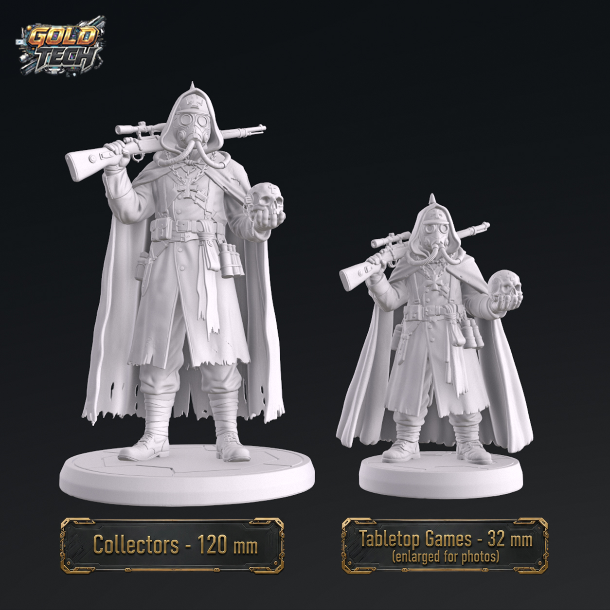 Sniper Skullder - Dark Trench Mesa Marksman STL (120mm & 32mm) by GoldTech - Image 2