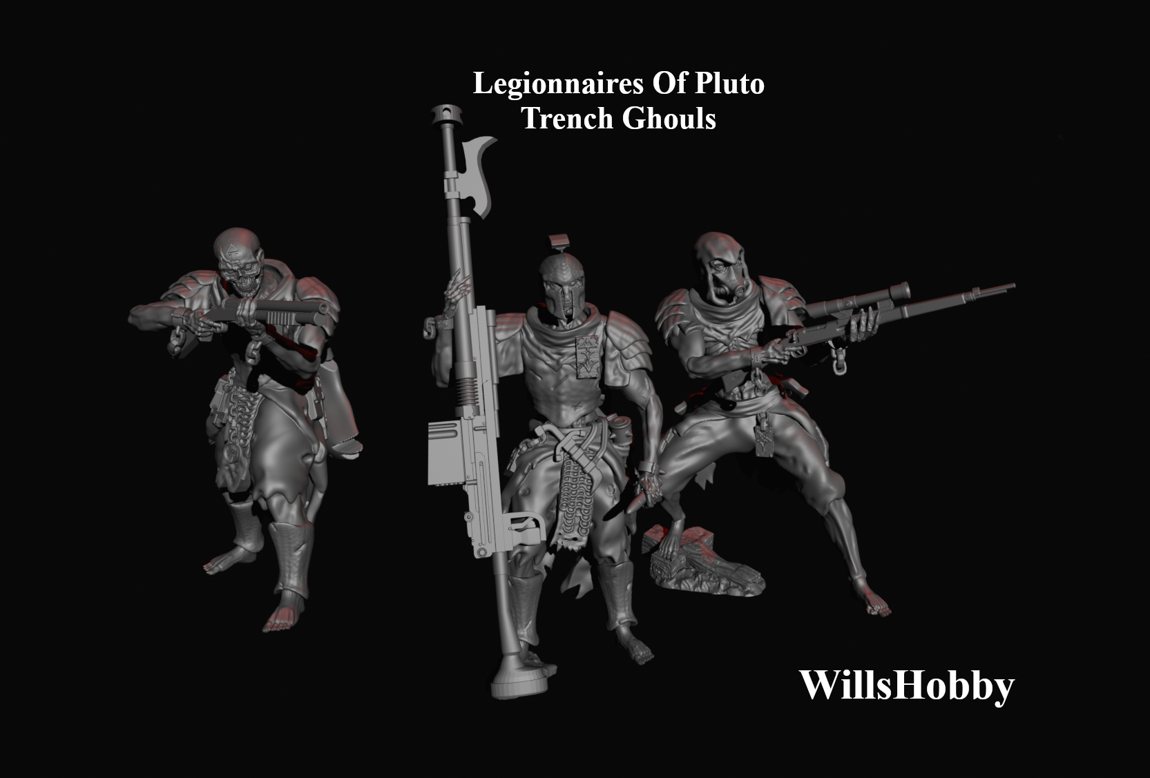 Trench Ghoul legionnaires (multipart) by Wills Hobby, is a proxy for Heretic Trooper, in Heretic Legion.