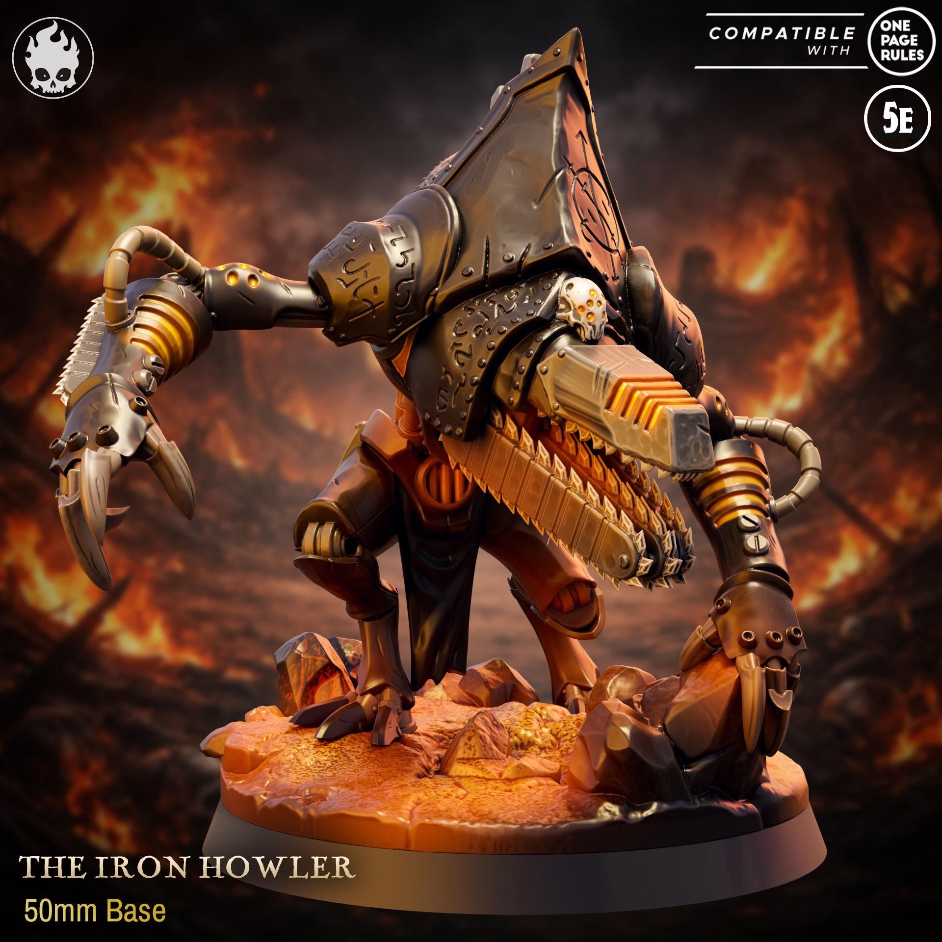 The Iron Howler - Presupported by Fleshcraft Studio, is a proxy for War Wolf Assault Beast, in Heretic Legion.