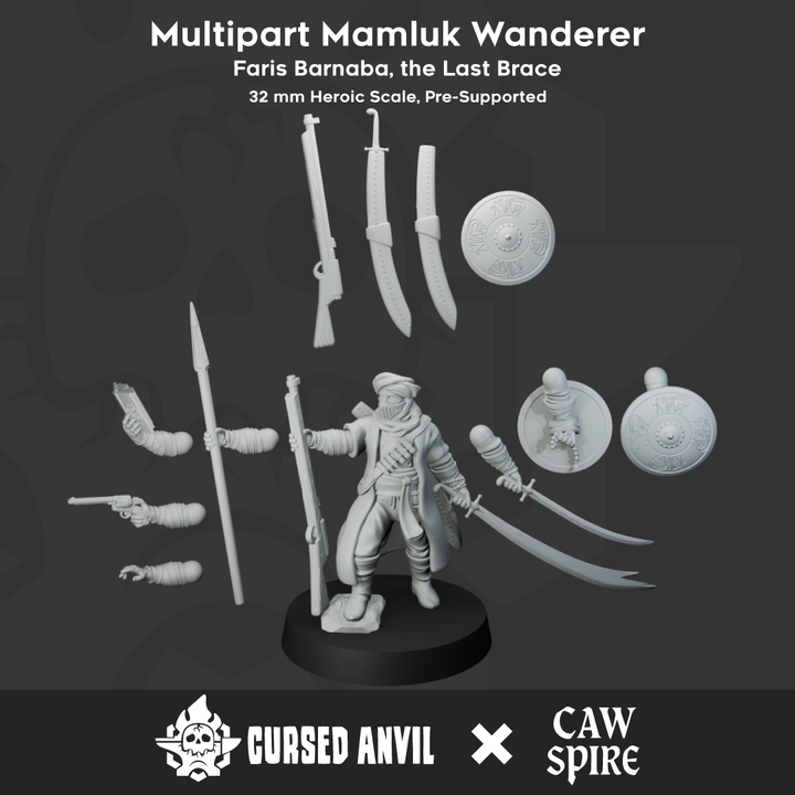 4 Mamluk Wanderer, Faris Barnaba by Cursed Anvil 3D Modelling and Design Ltd., is a proxy for Mamluk Faris, in Iron Sultanate, The Principality of New Antioch.