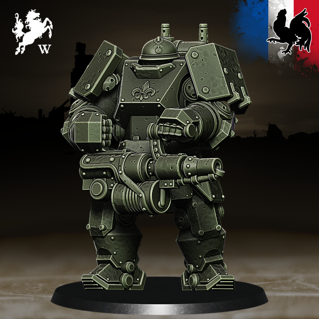French - HMI avec Flamethrower by Westfalia Miniatures, is a proxy for Mechanised Heavy Infantry, in The Principality of New Antioch.