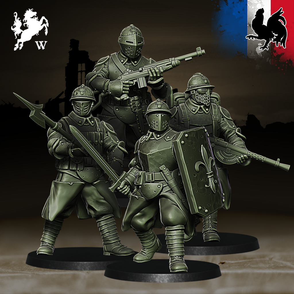 French - Shocktroopers by Westfalia Miniatures, is a proxy for Shocktrooper, in The Principality of New Antioch.