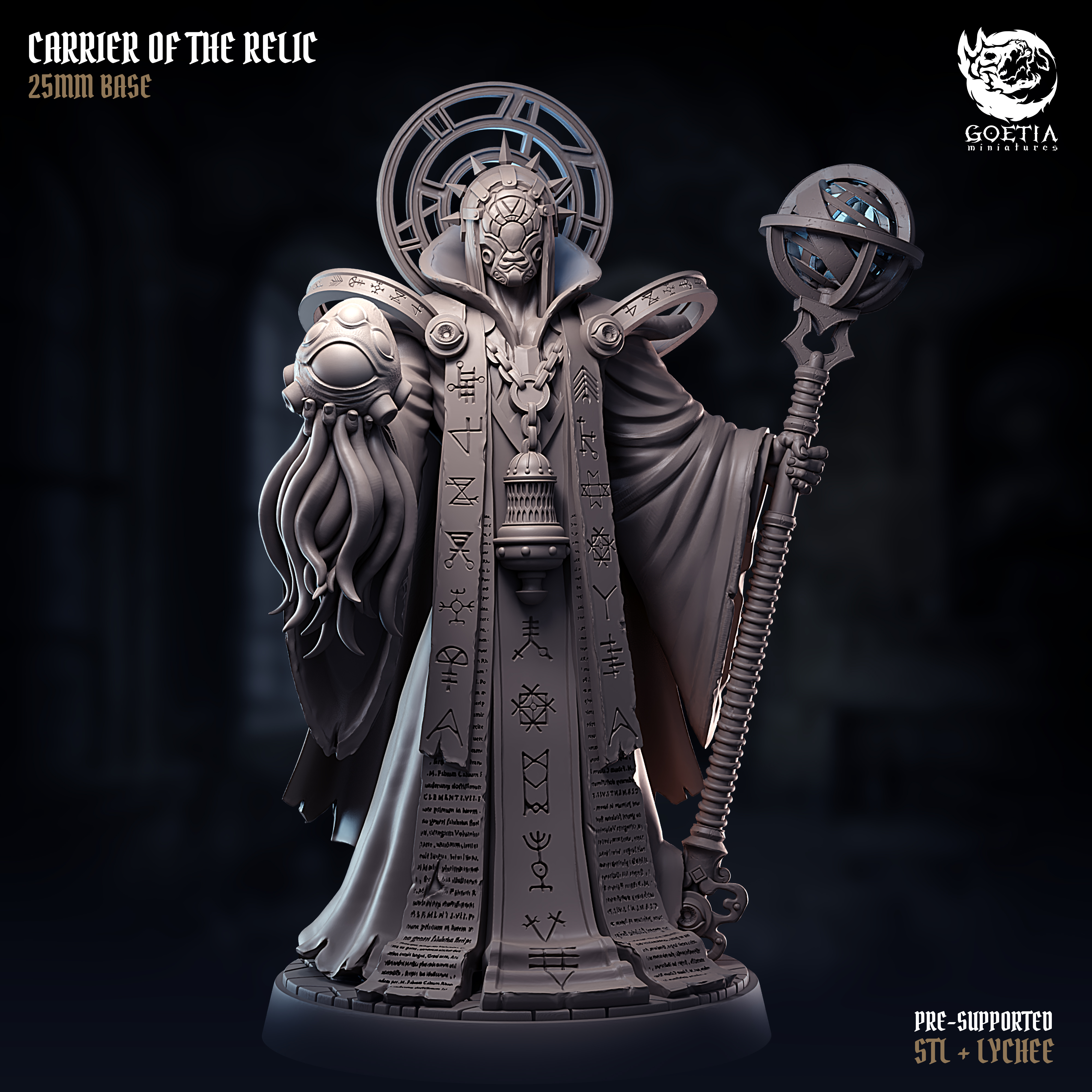 Carrier of the Relic | The Order of the Unknwon by Goetia Miniatures, is a proxy for Sorcerer, in Court of the Seven Headed Serpent.