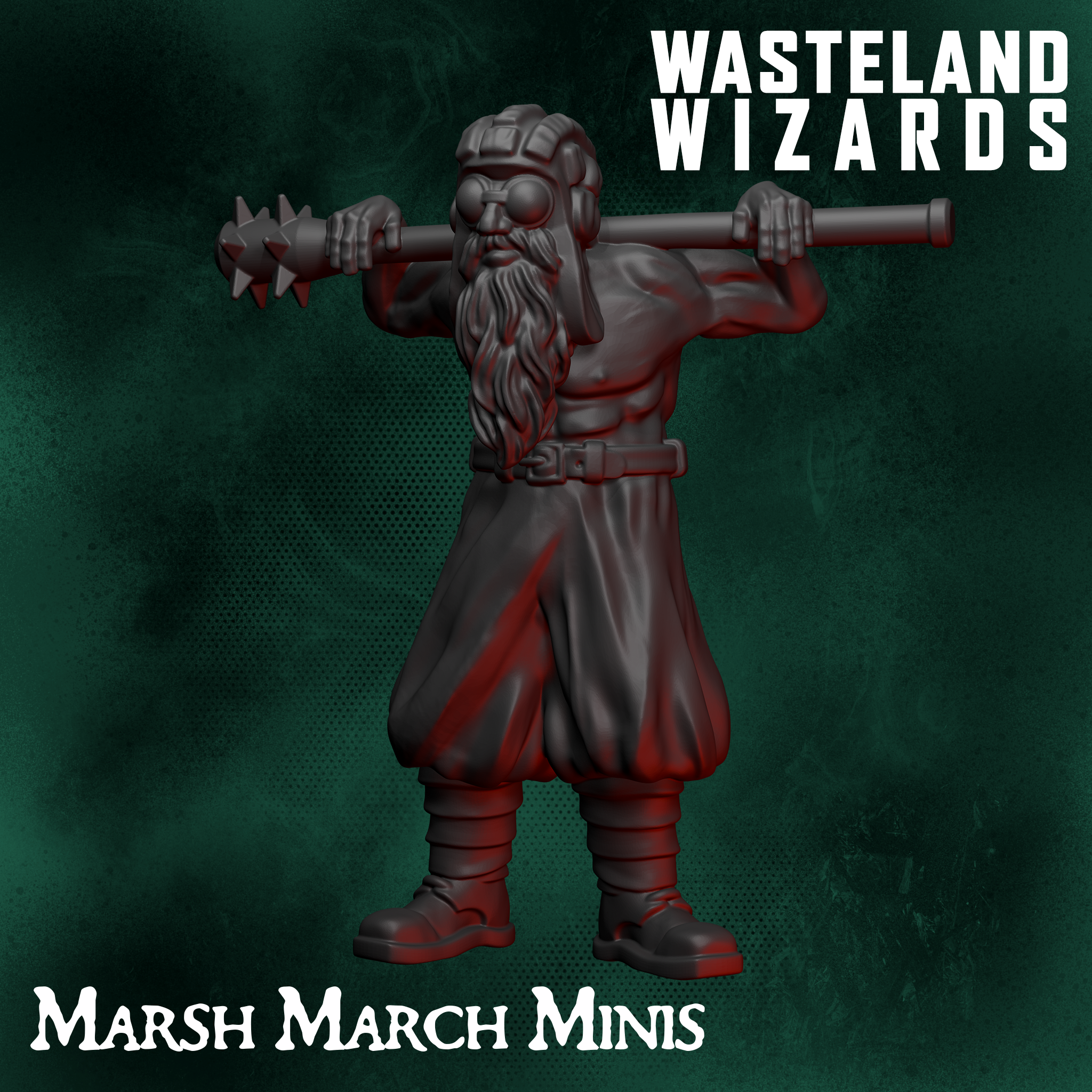 Wasteland Wizards Fighter [Pre-Supported] by MarshMarchMinis, is a proxy for Heretic Priest, in Heretic Legion.
