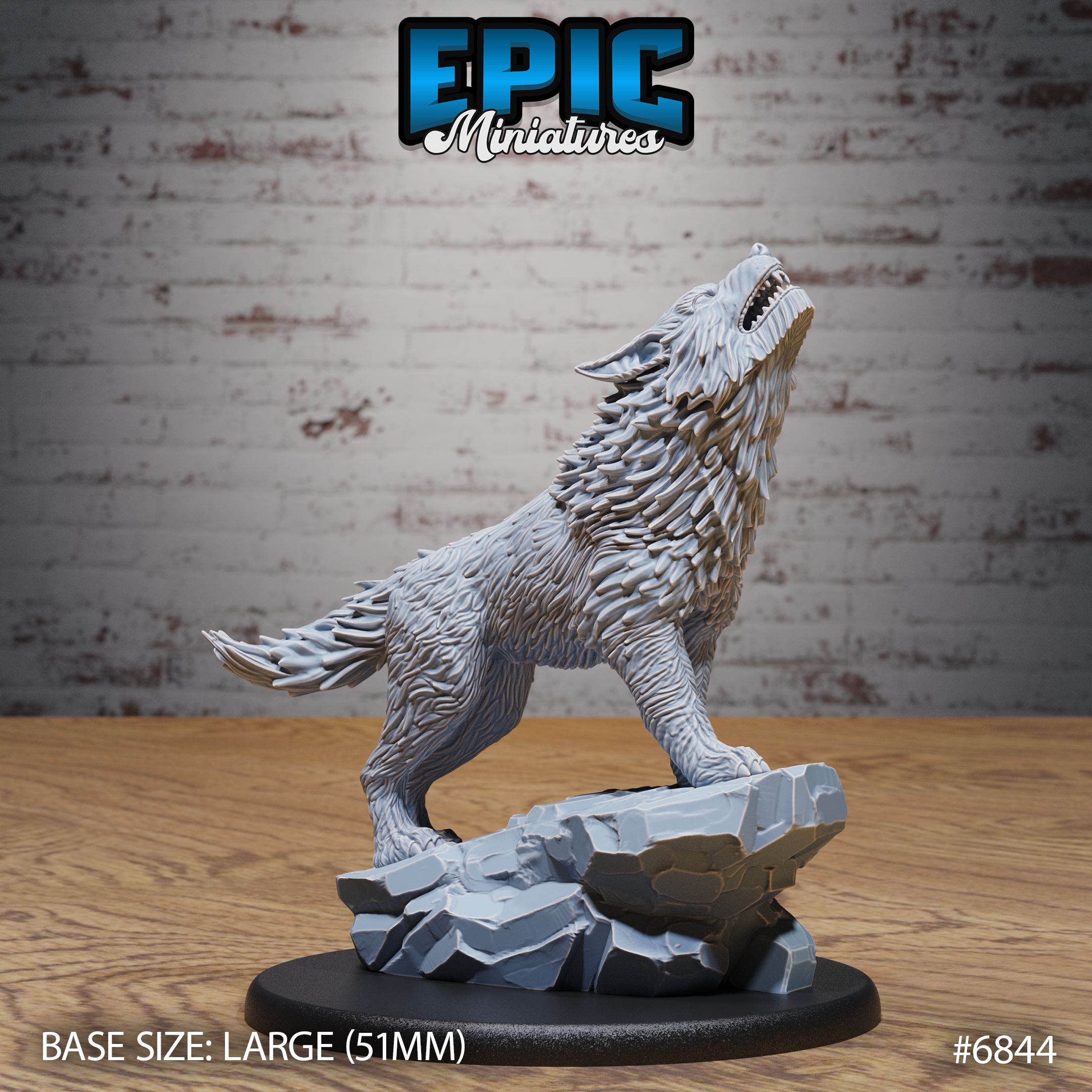 Dire Wolf Howling / Winter Wolf / Norse Beast / Wild Animal / Northern Predator / Forest Mountain Encounter by Epic-Miniatures, is a proxy for Trench Dog (hell Hound), in Court of the Seven Headed Serpent, Cult of the Black Grail.