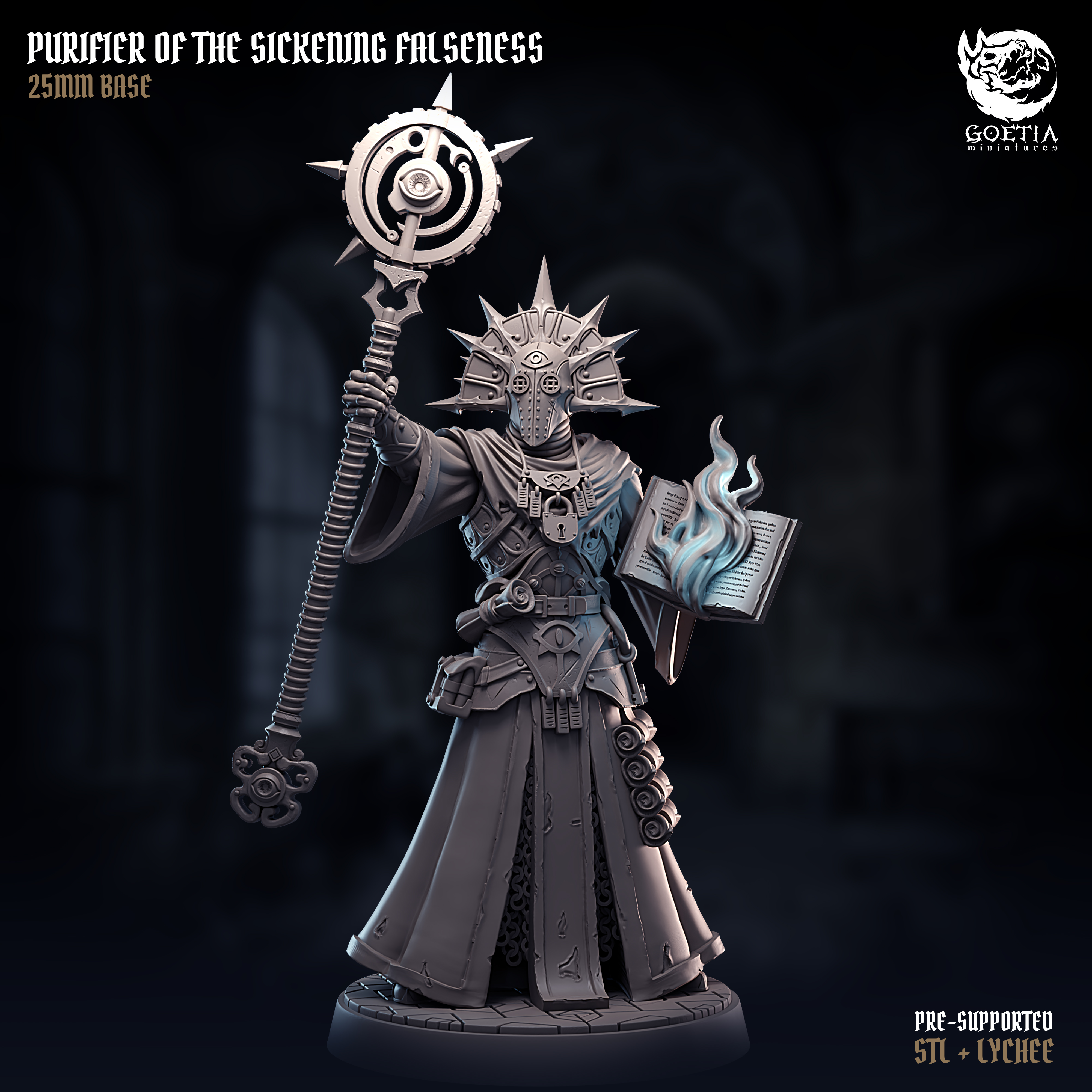 Purifier of the Sickening Falseness | The Order of the Unknown by Goetia Miniatures, is a proxy for Heretic Priest, in Heretic Legion.