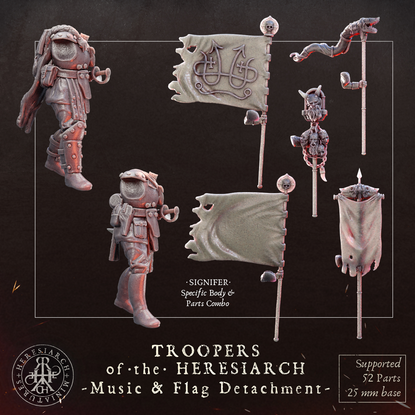 Music & Flag Detachment - Troopers of the Heresiarch by HeresiarchMiniatures - Image 2