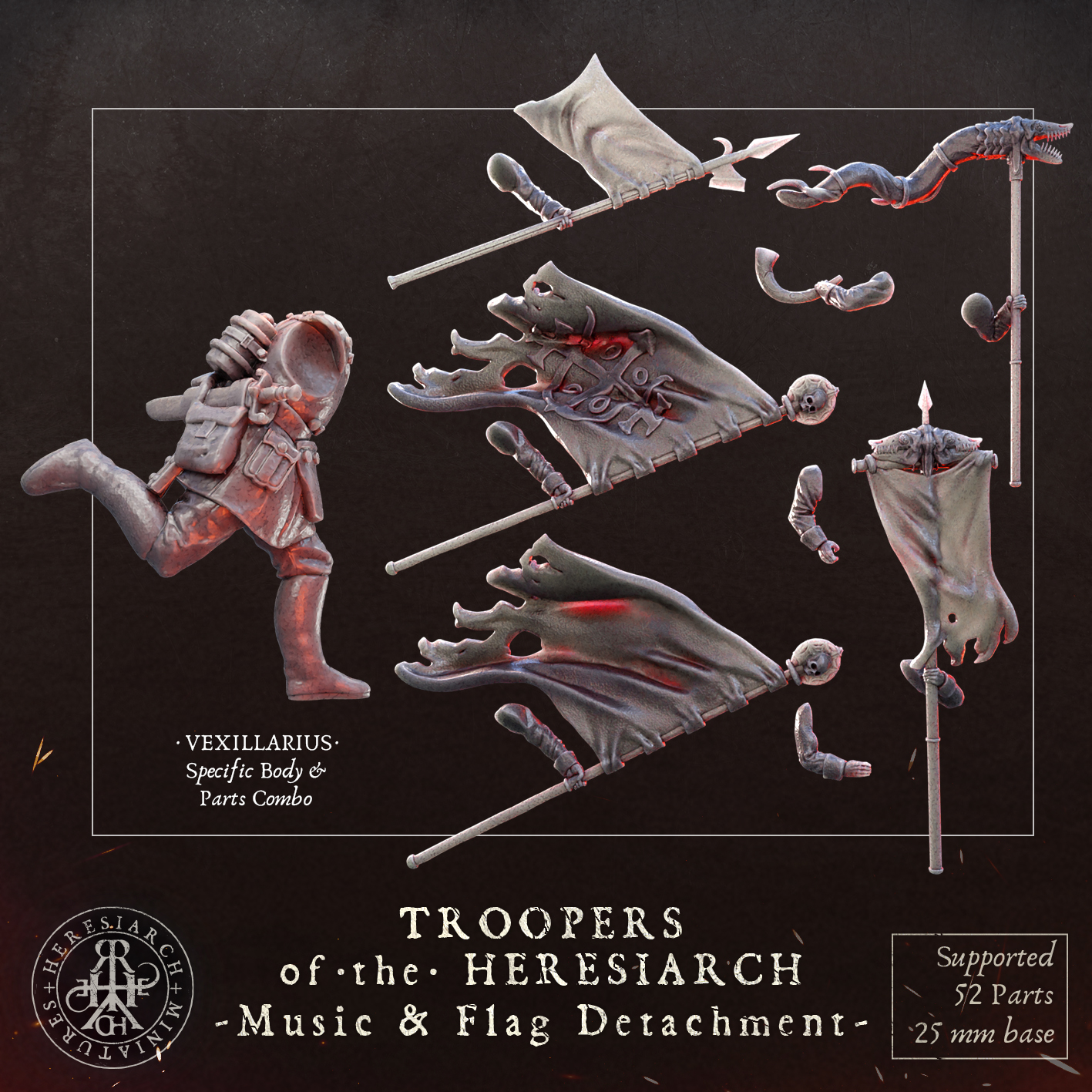 Music & Flag Detachment - Troopers of the Heresiarch by HeresiarchMiniatures - Image 3