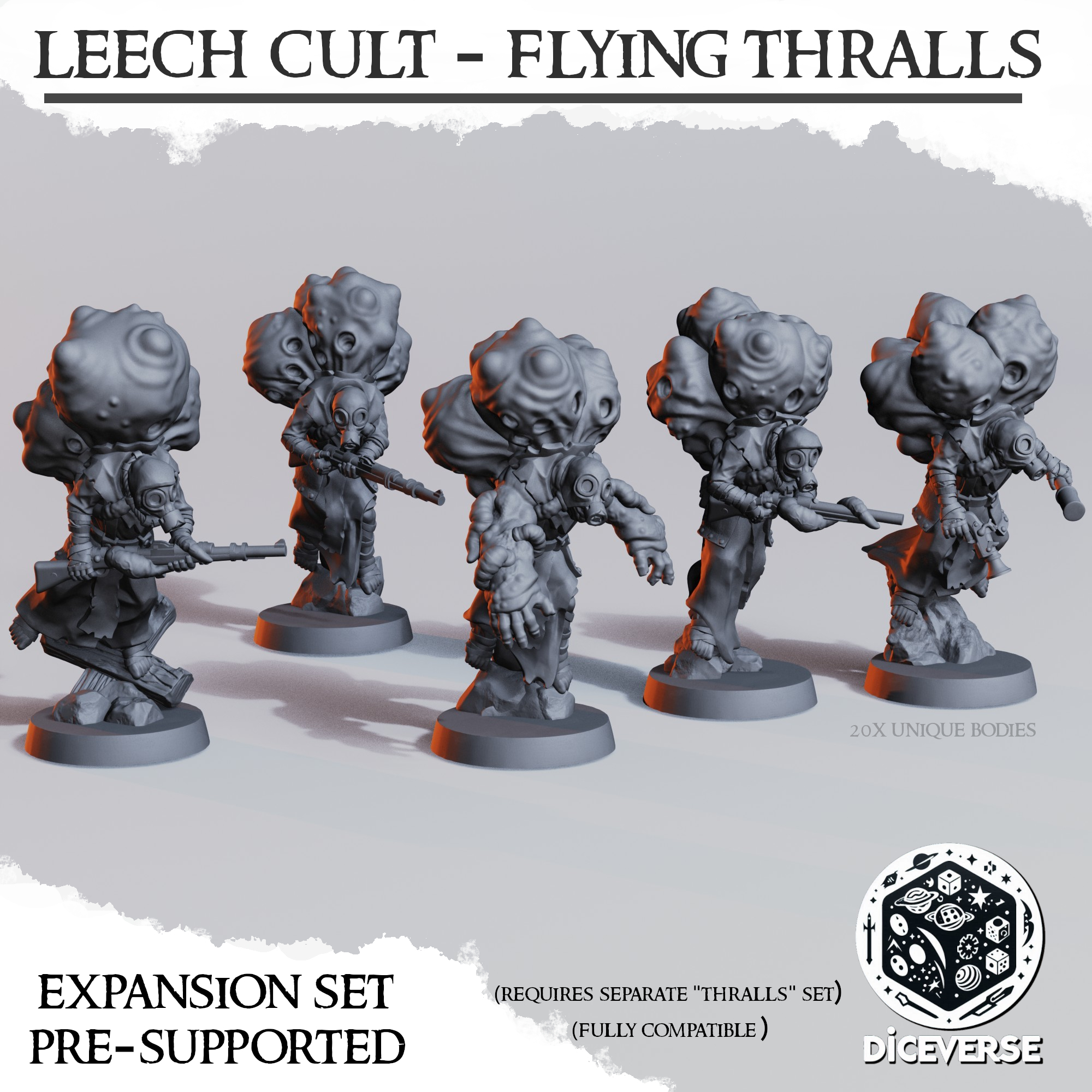 Leech Grail Flying Thralls by Diceverse, is a proxy for Grail Thrall, in Cult of the Black Grail.