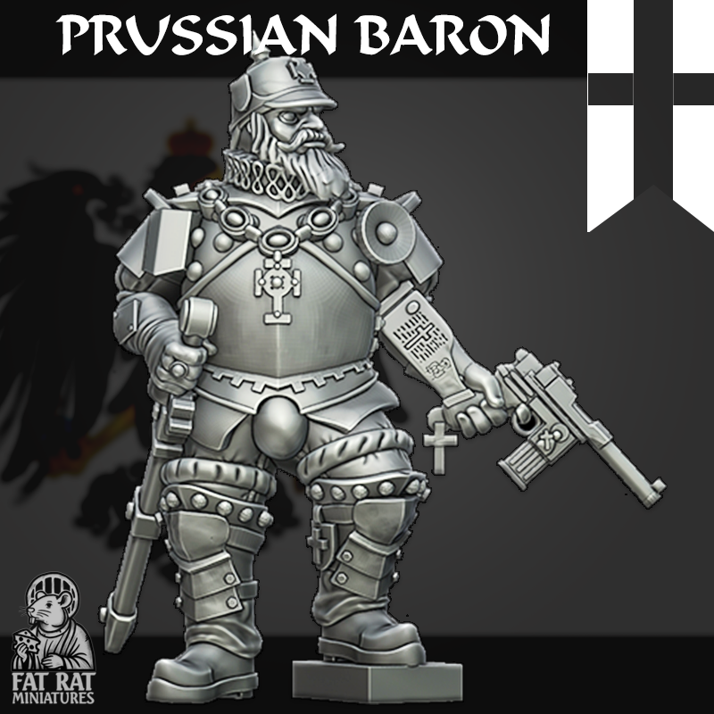 PRUSSIAN BARON/LEADER 5 bits CUSTOMISABLE by Fat Rat Minitures, is a proxy for Lieutenant, in The Principality of New Antioch.